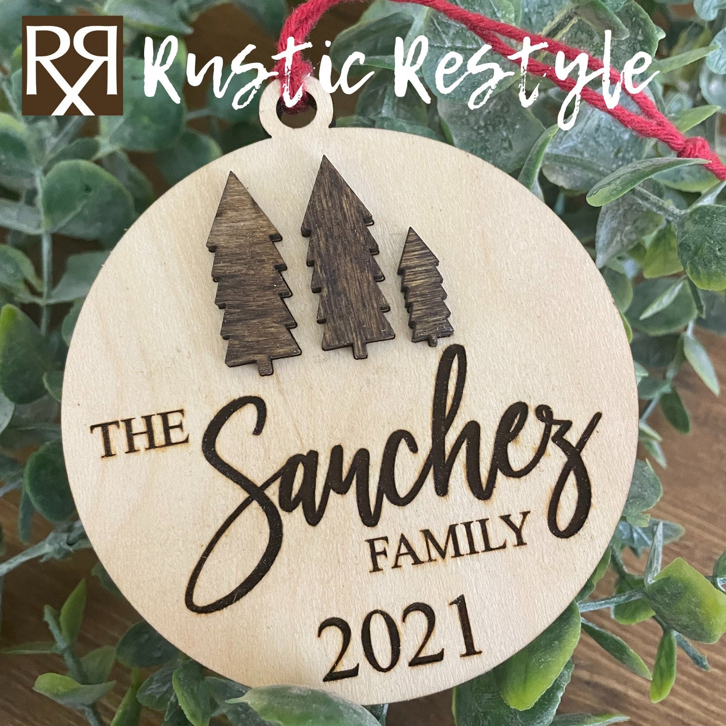 Family Tree ornament, Personalized Engraved Ornament, Housewarming gift, Laser Engraved, Christmas