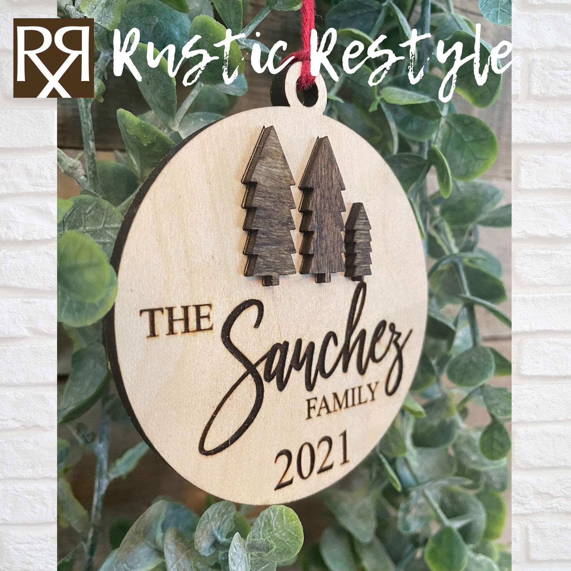Family Tree ornament, Personalized Engraved Ornament, Housewarming gift, Laser Engraved, Christmas
