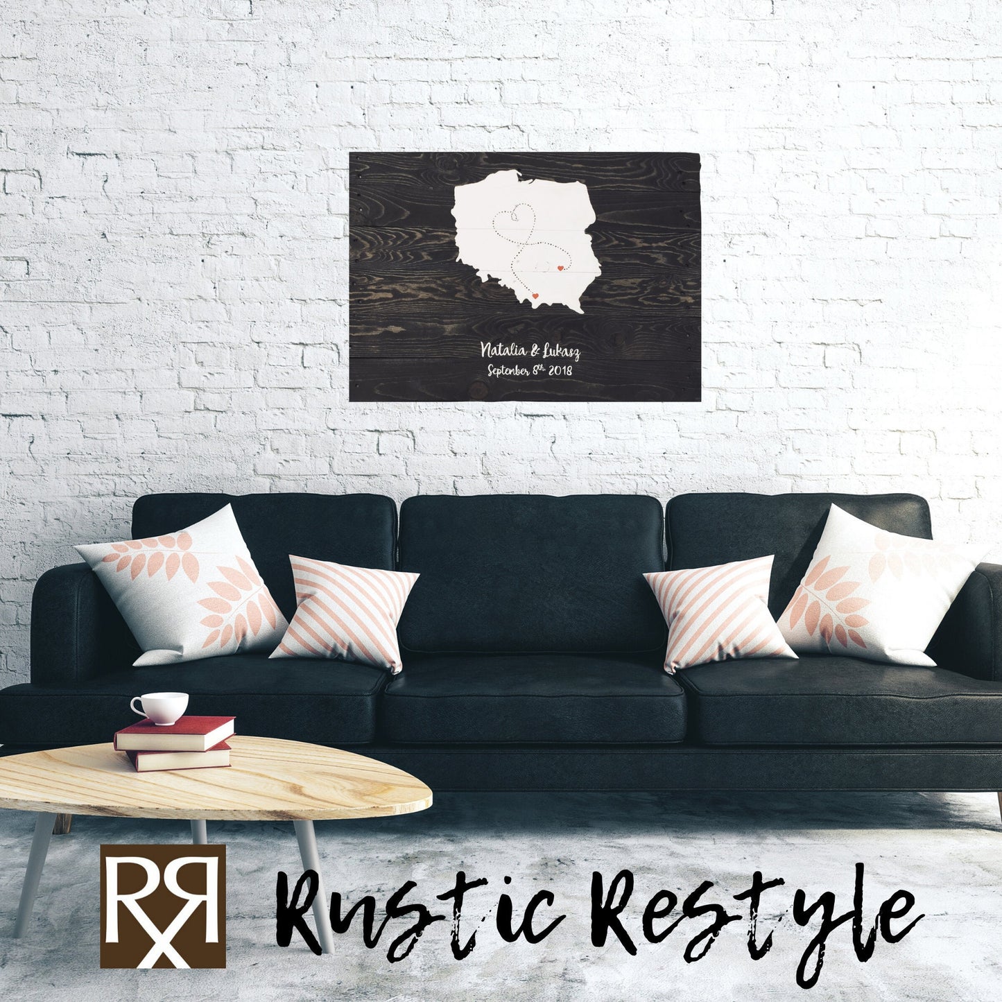 24"x36" Single state or Country love map reclaimed wood pallet sign wall art