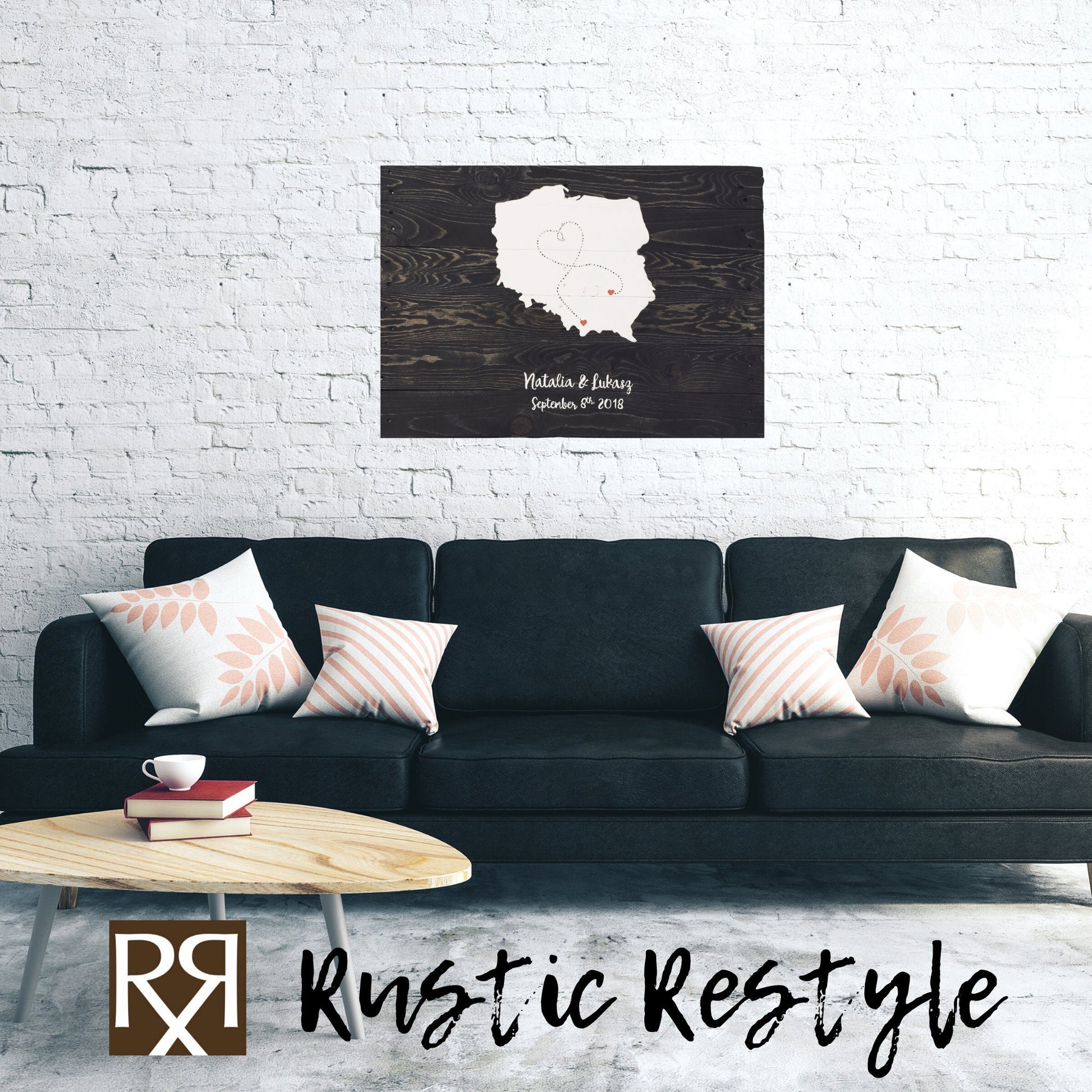 24"x36" Single state or Country love map reclaimed wood pallet sign wall art