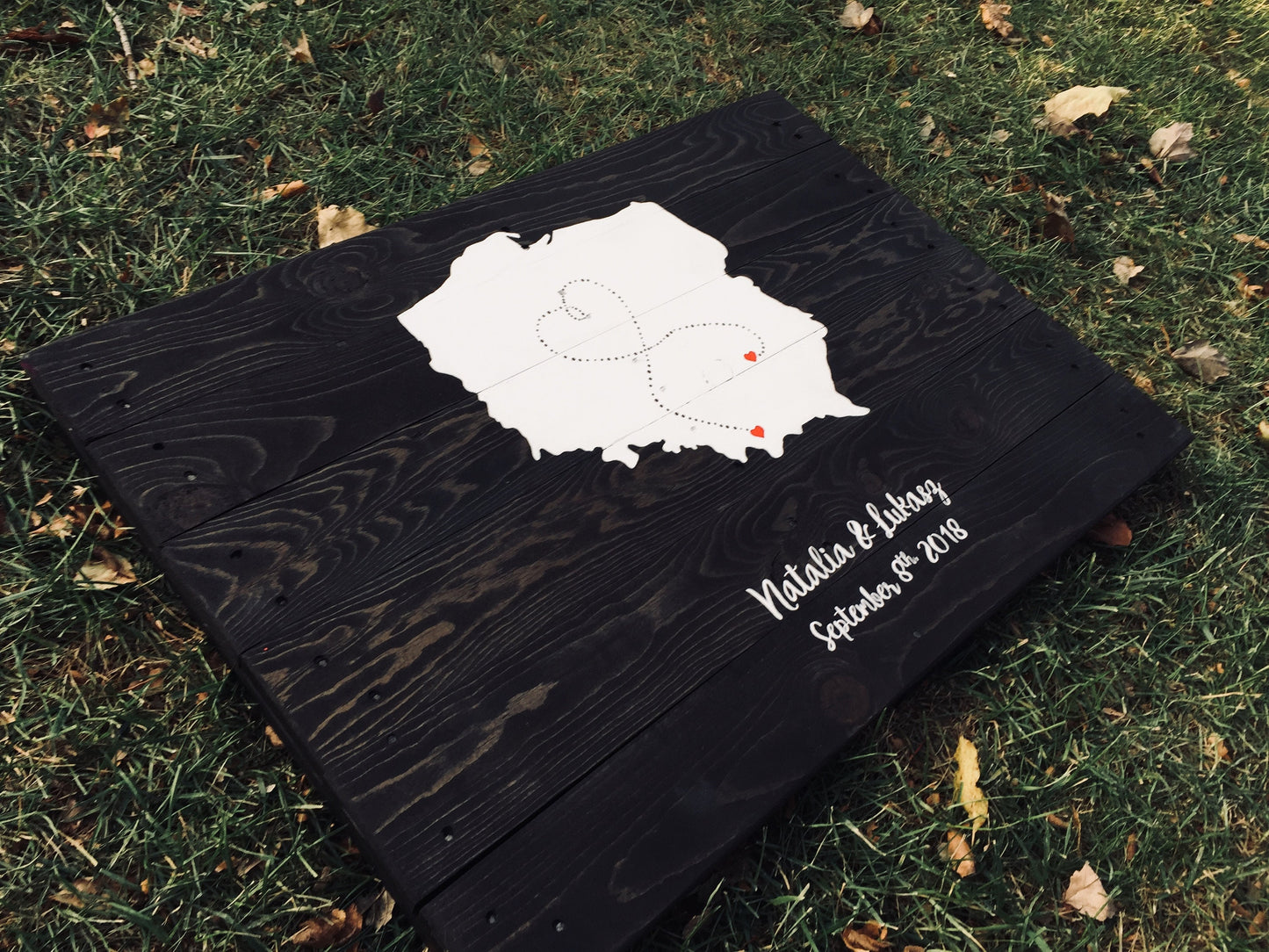 24"x36" Single state or Country love map reclaimed wood pallet sign wall art