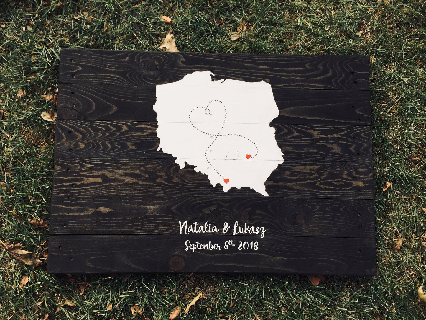 24"x36" Single state or Country love map reclaimed wood pallet sign wall art