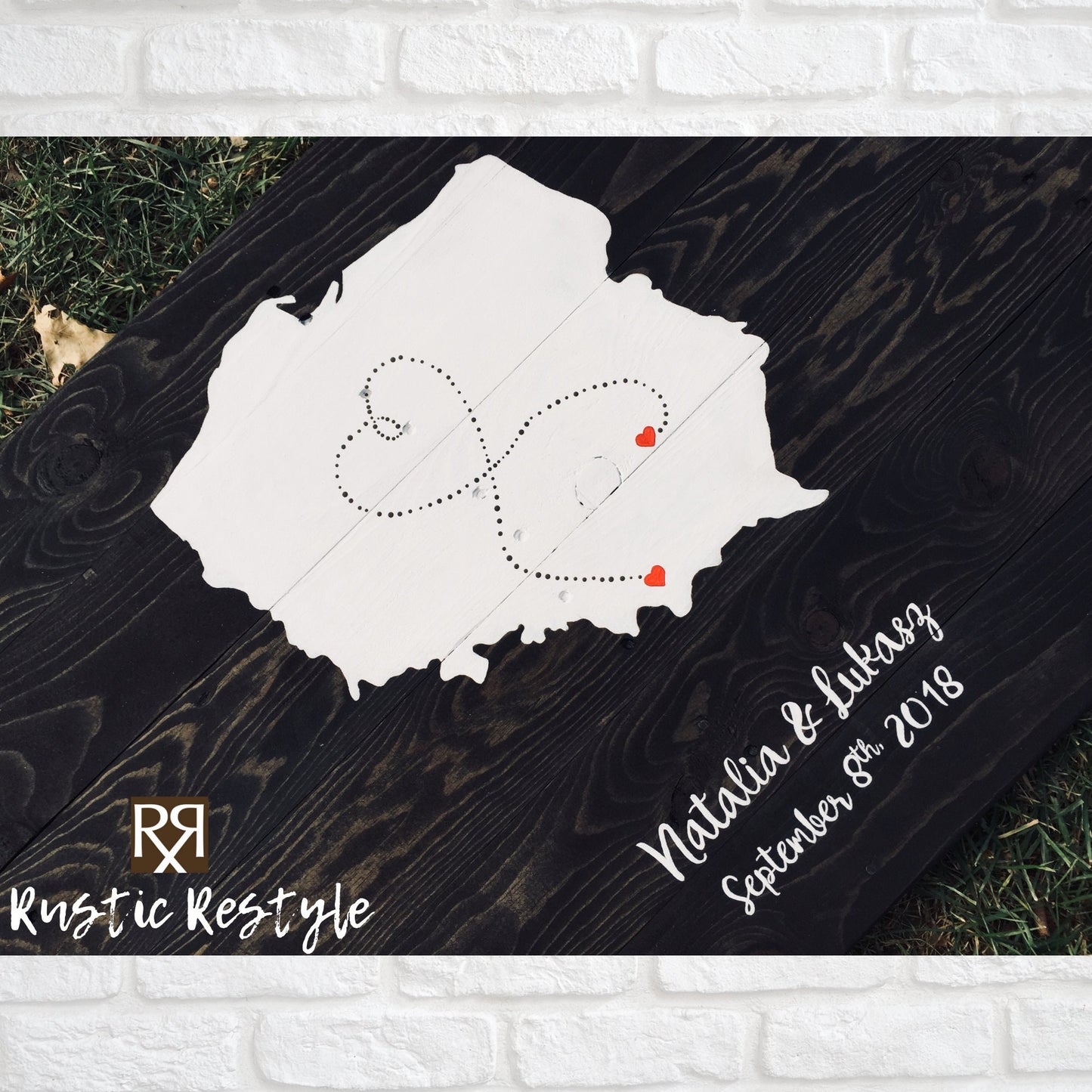 24"x36" Single state or Country love map reclaimed wood pallet sign wall art