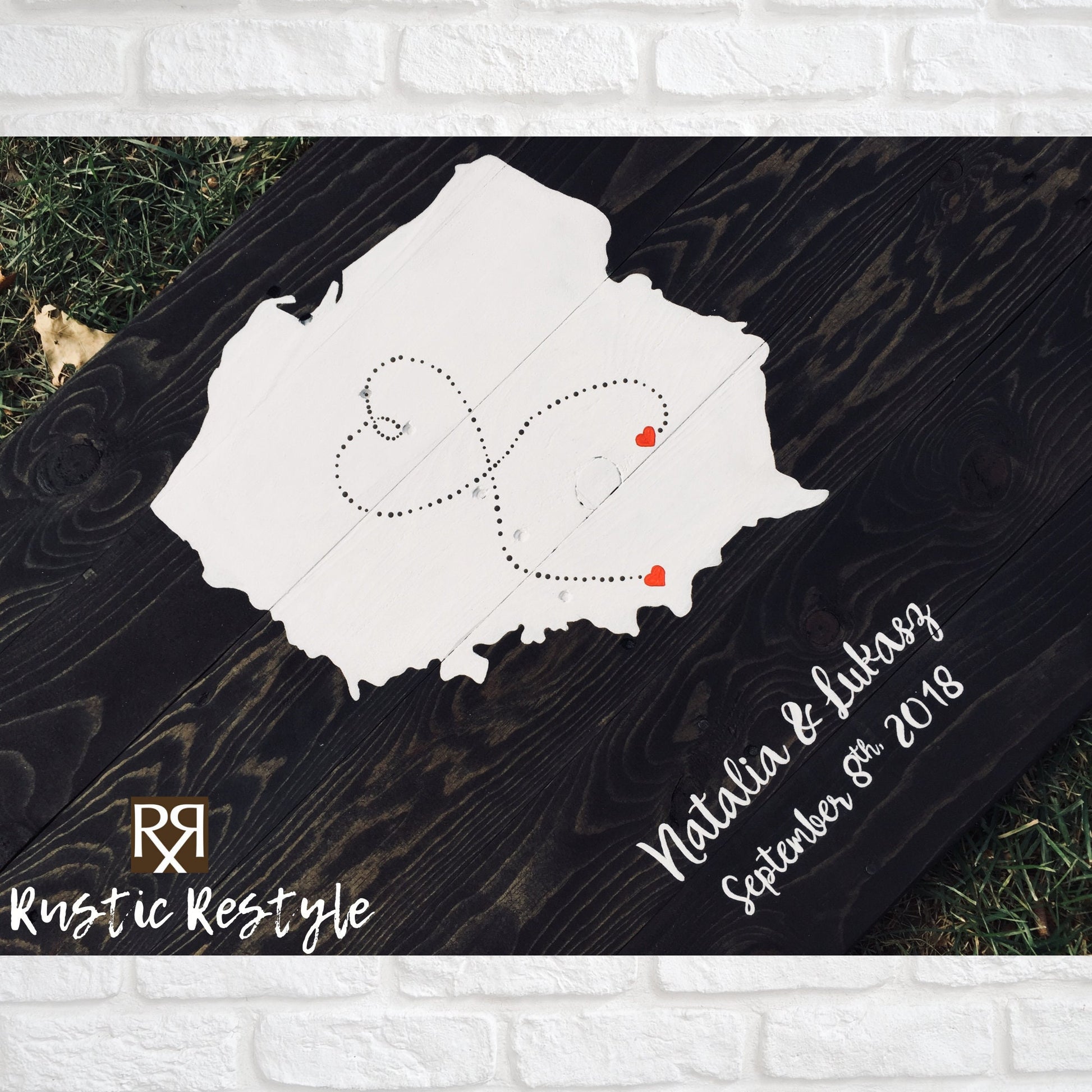 24"x36" Single state or Country love map reclaimed wood pallet sign wall art