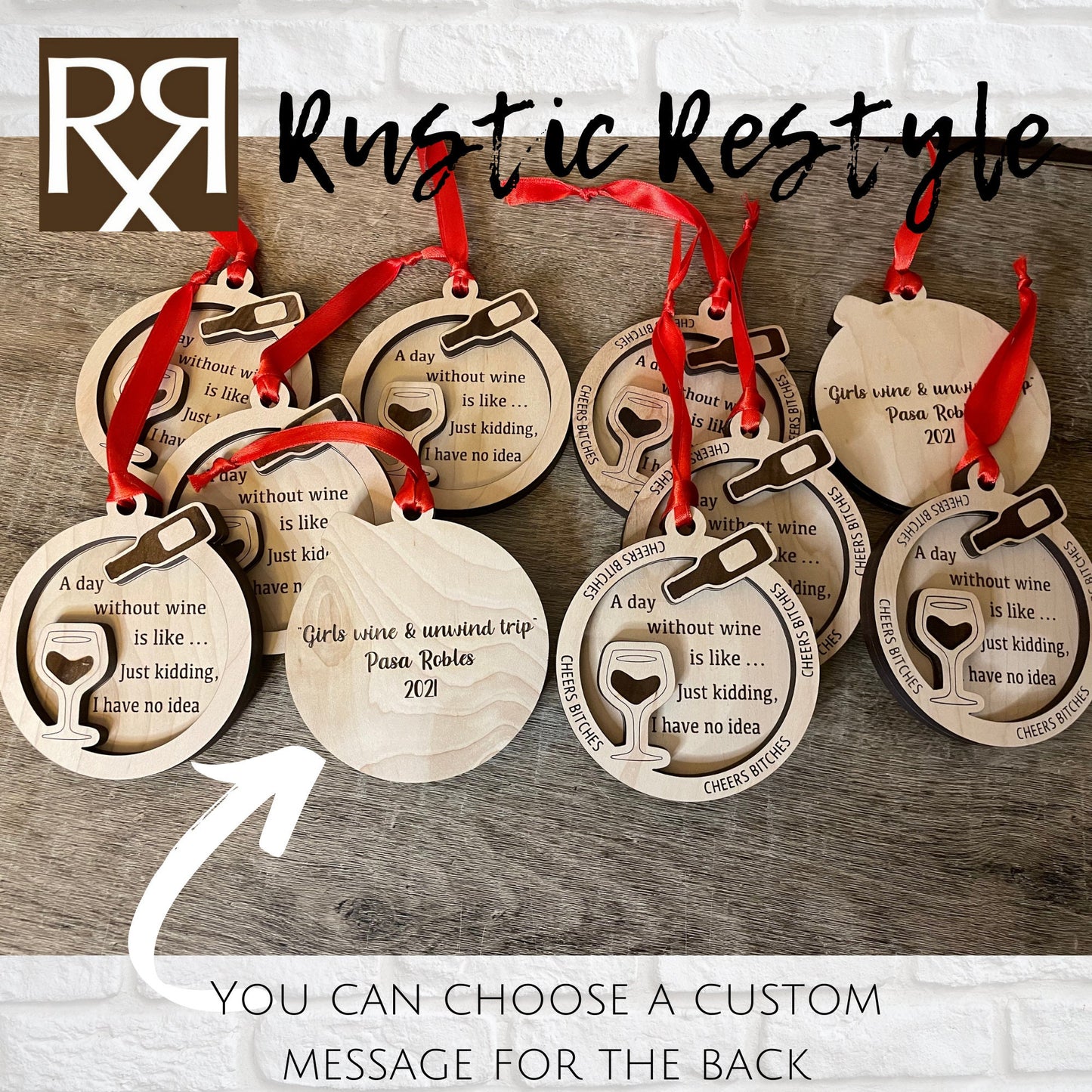 Wine Ornament, girls wine trip vacation, wine lover gift