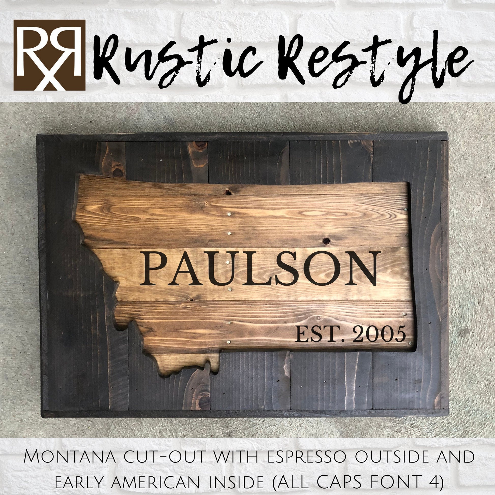 Wooden Montana shape Cut-out wall art