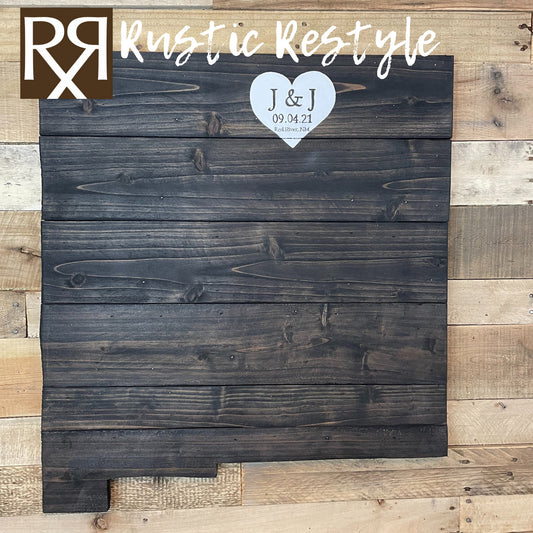 New Mexico state wood cut out Guest book, personalized sign with heart, custom wall art, wedding decor sign
