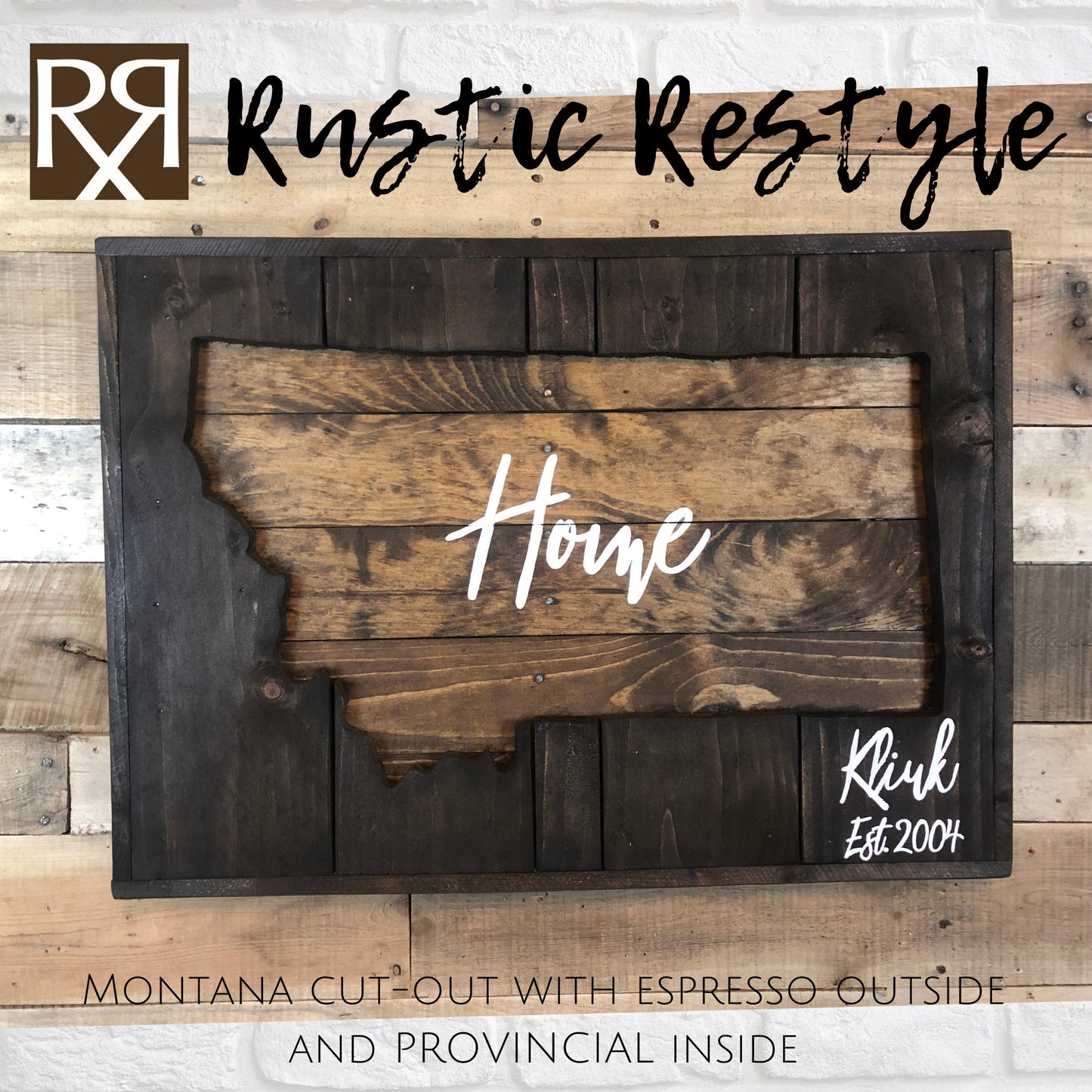 Wooden Montana shape Cut-out wall art