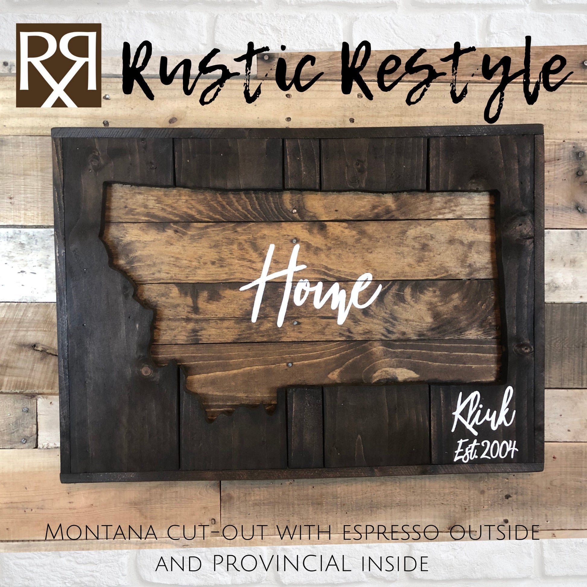 Wooden Montana shape Cut-out wall art