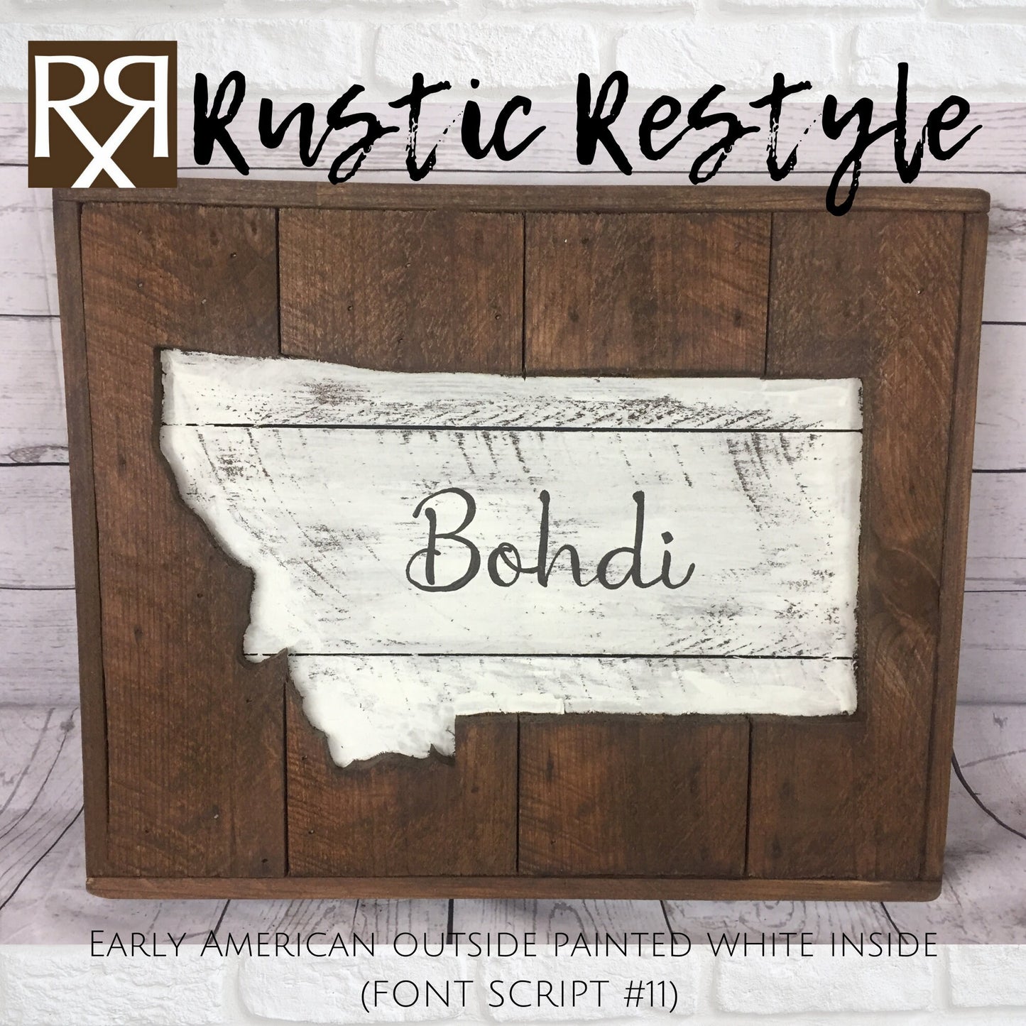 Wooden Montana shape Cut-out wall art