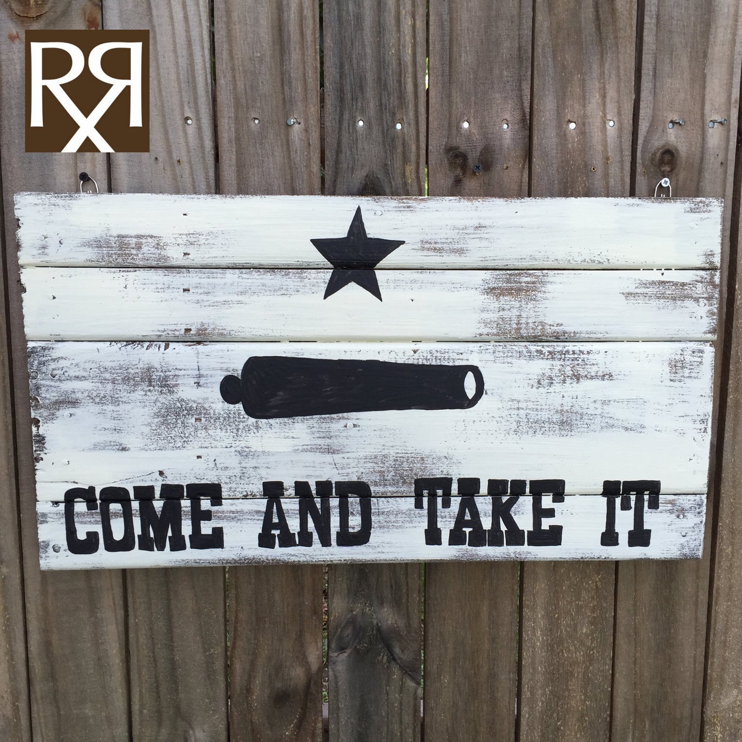 14" X 25" Rustic Texas wood pallet Flag- Come And Take It, Battle of Gonzales Revolutionary Flag home decor sign