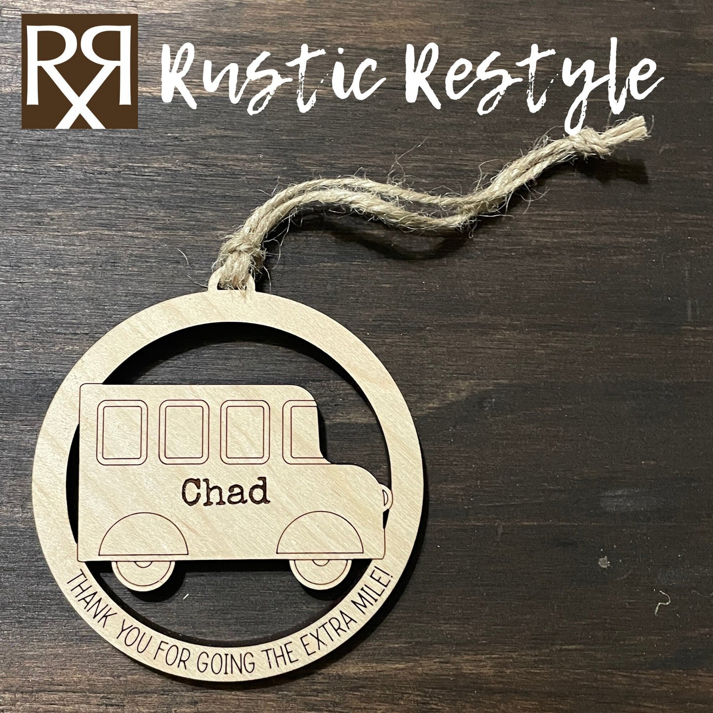 Bus driver ornament, thank you gift, extra mile ornament