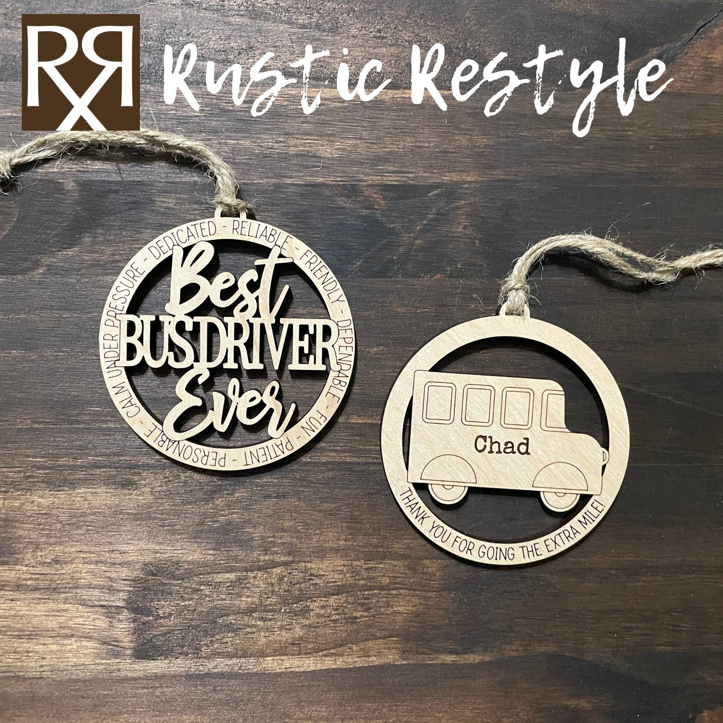 Bus driver ornament, thank you gift, extra mile ornament