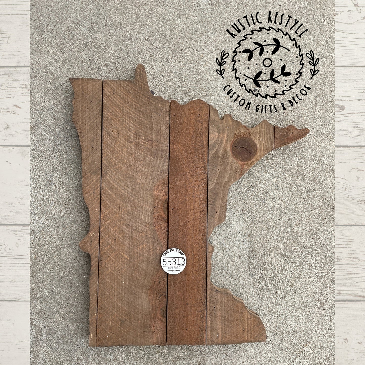 Custom State Wood Sign – Personalized Zip Code Wall Art – Rustic Home Sweet Home Decor