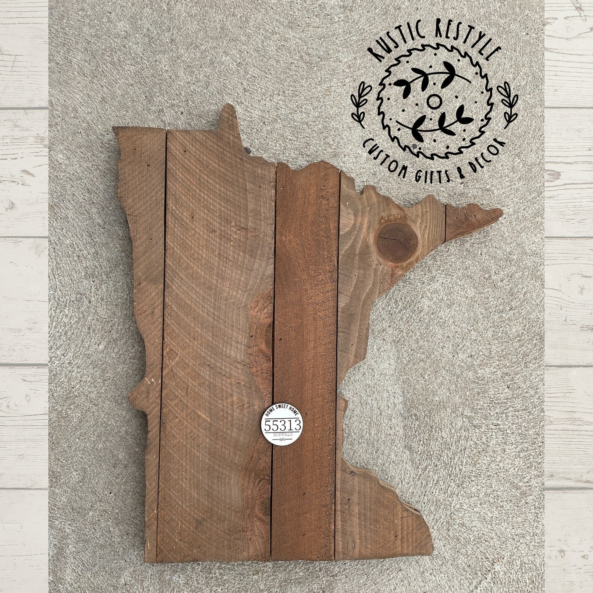 Custom State Wood Sign – Personalized Zip Code Wall Art – Rustic Home Sweet Home Decor