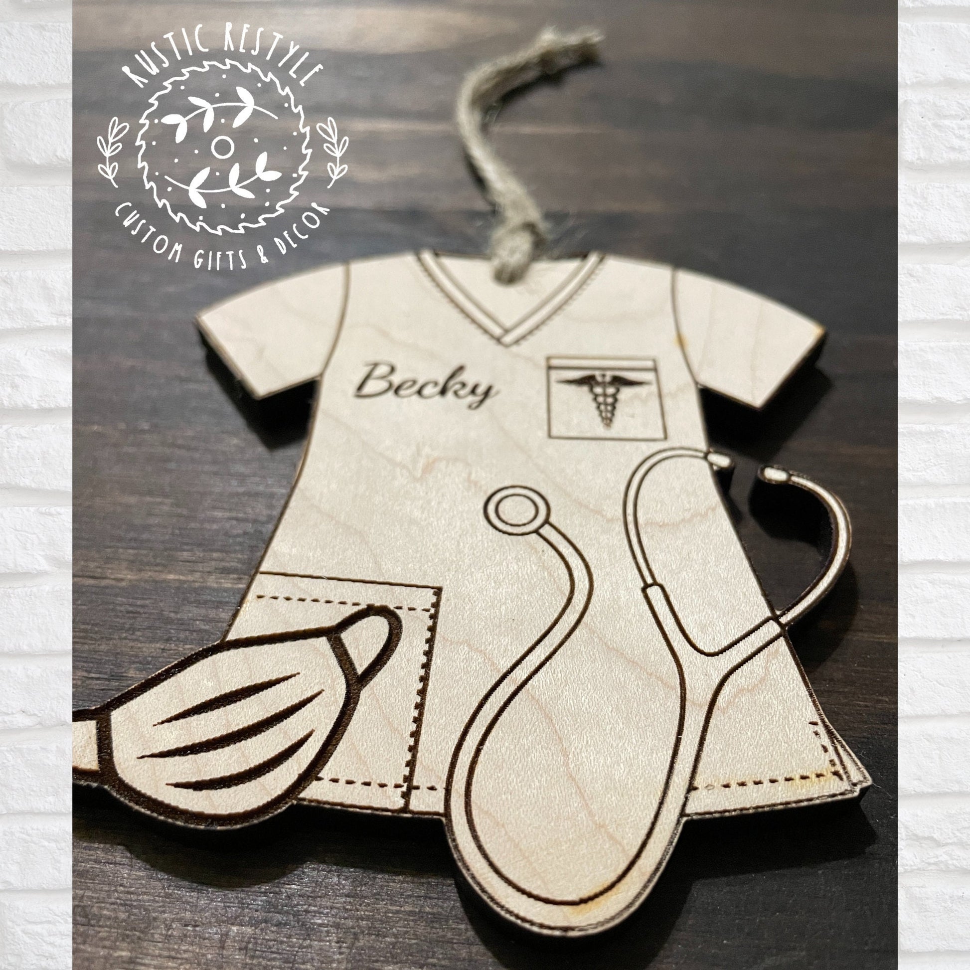 Nursing ornament, Personalized Christmas tree ornament