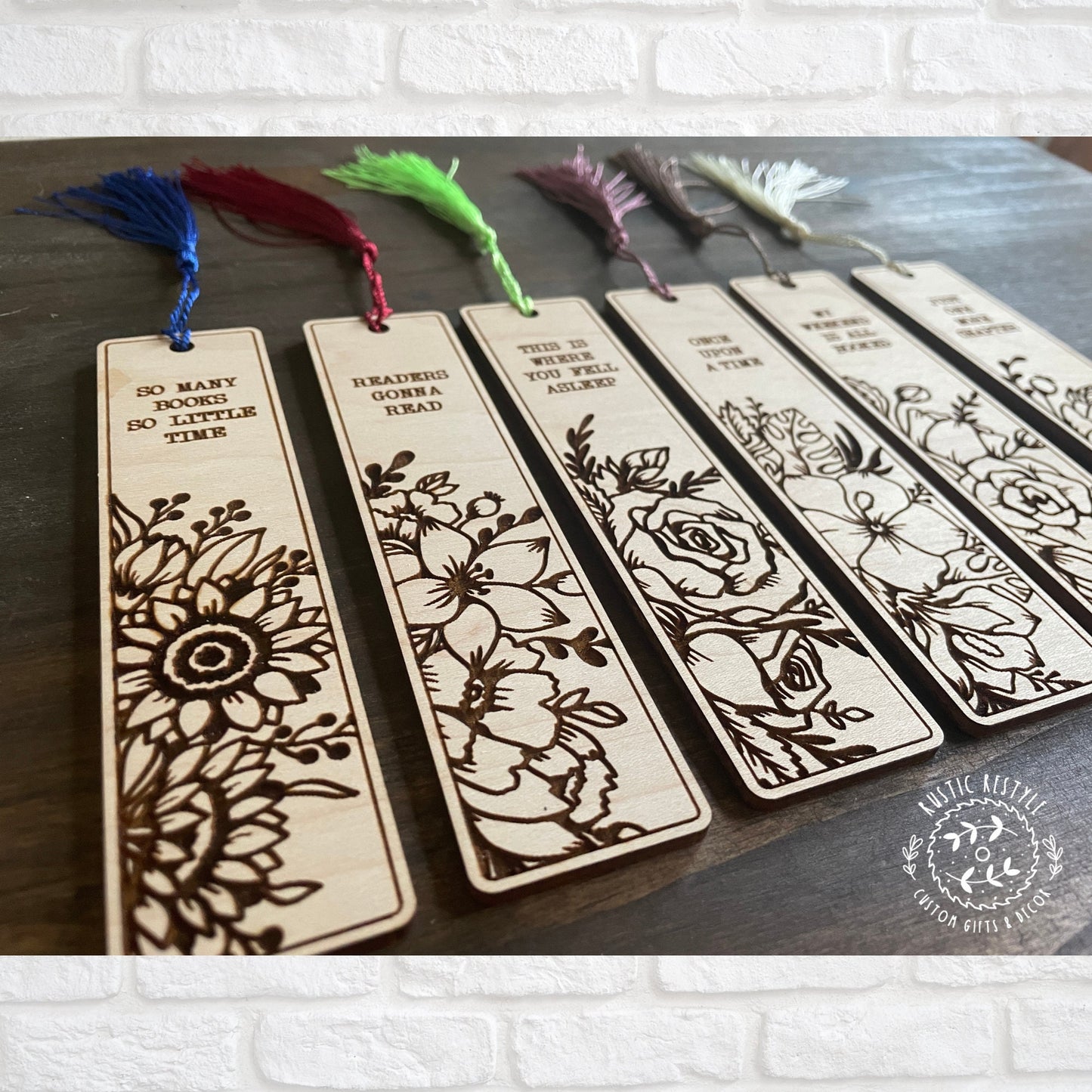 Bookmarks with tassle, once upon a time, just one more chapter, readers gonna read, so many books so little time,