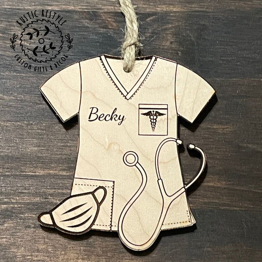 Nursing ornament, Personalized Christmas tree ornament