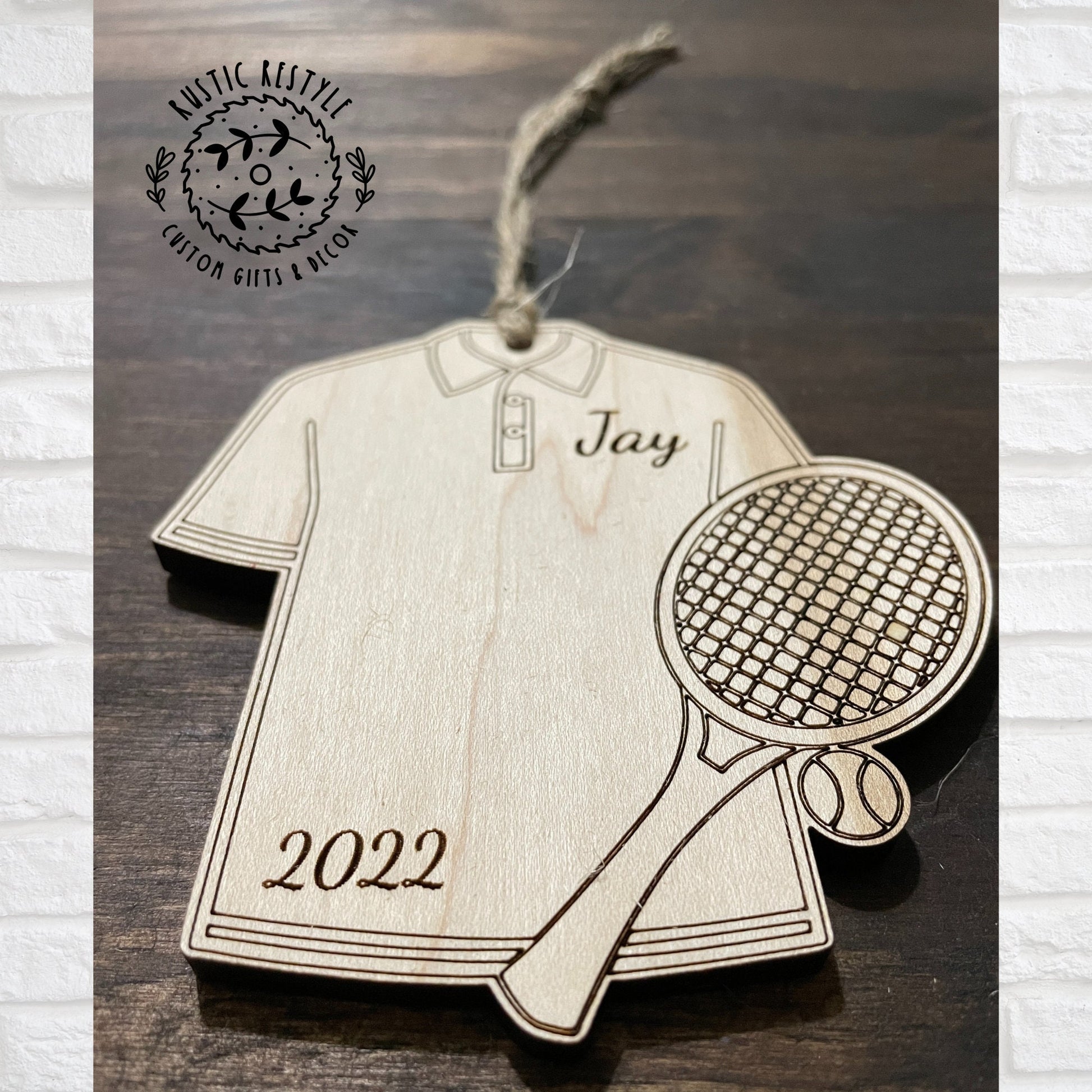 Tennis ornament, Personalized Christmas tree ornament