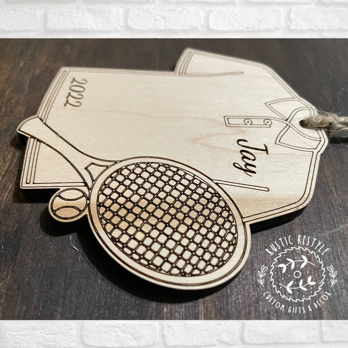 Tennis ornament, Personalized Christmas tree ornament