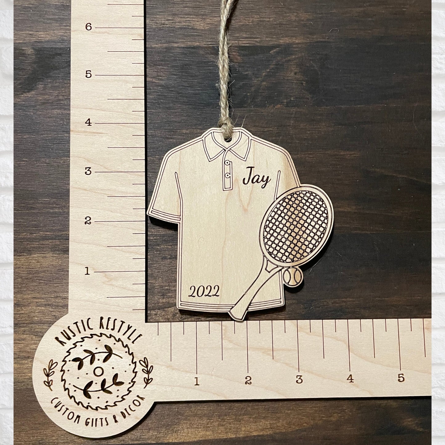 Tennis ornament, Personalized Christmas tree ornament