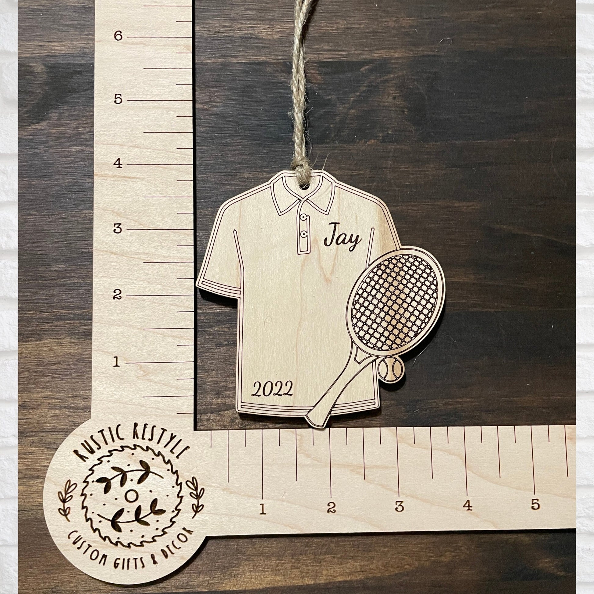 Tennis ornament, Personalized Christmas tree ornament