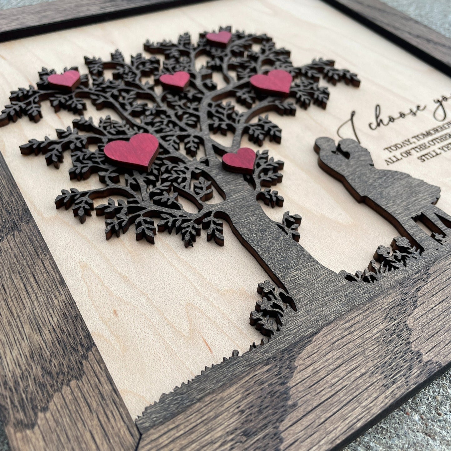 Anniversary Plaque, features "I choose you" quote 10"x10" and framed for wedding and couple gifts