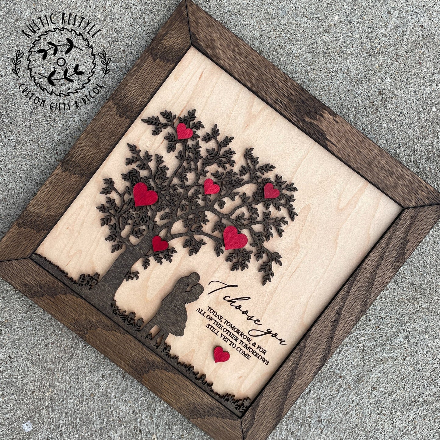 Anniversary Plaque, features "I choose you" quote 10"x10" and framed for wedding and couple gifts
