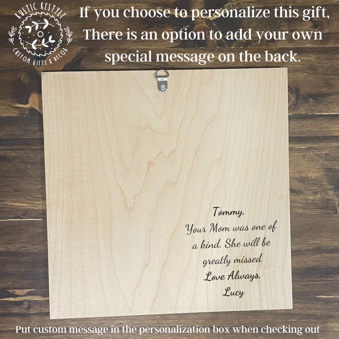Memorial Hawk Remembrance Plaque, 10"x10" frame personalized with Engraved names