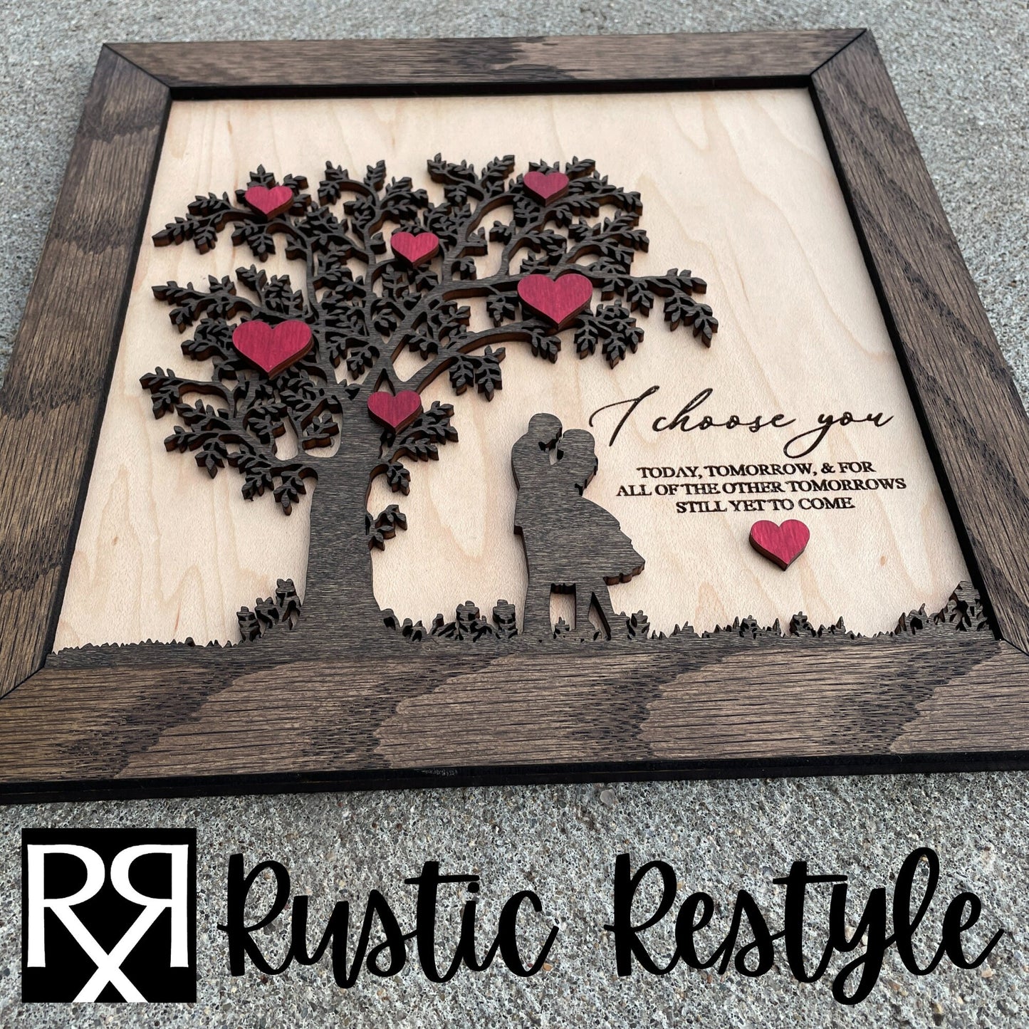 Anniversary Plaque, features "I choose you" quote 10"x10" and framed for wedding and couple gifts