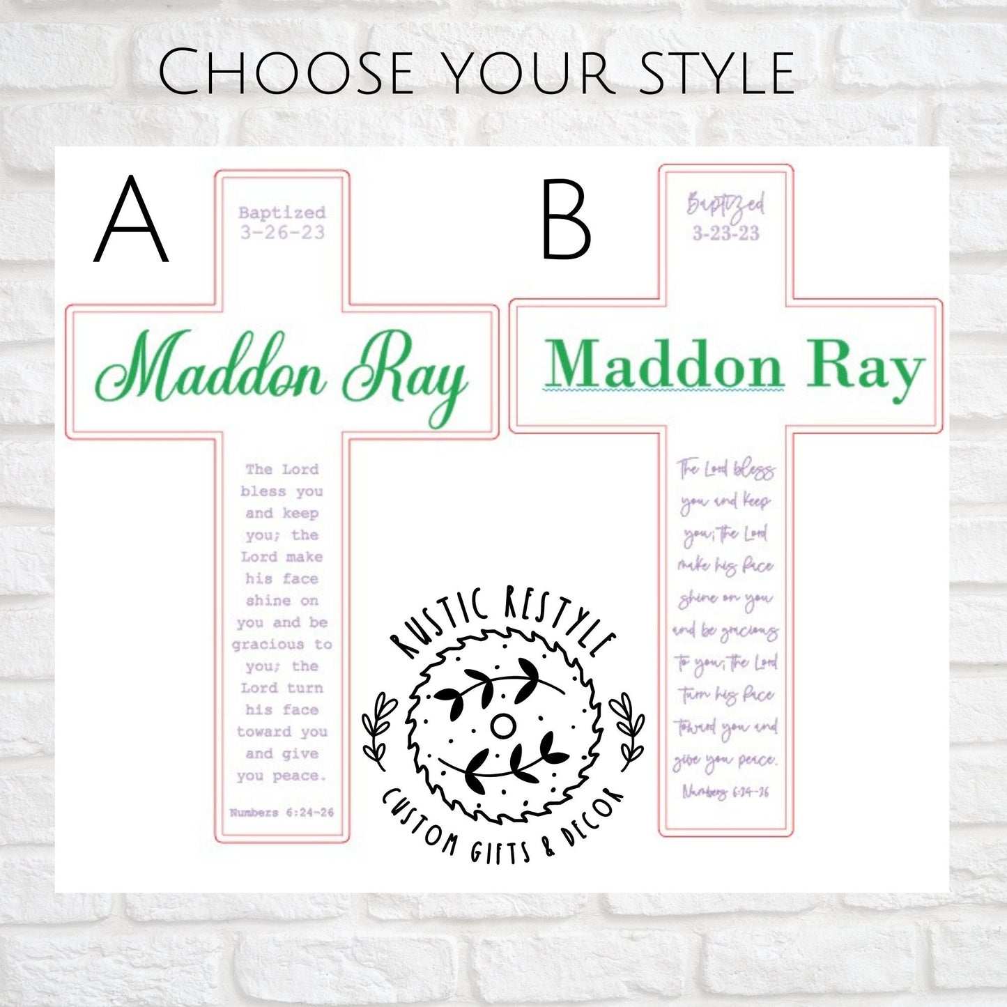 Christening Baptism sign, godparent or godchild present, Personalized Wood dedication cross