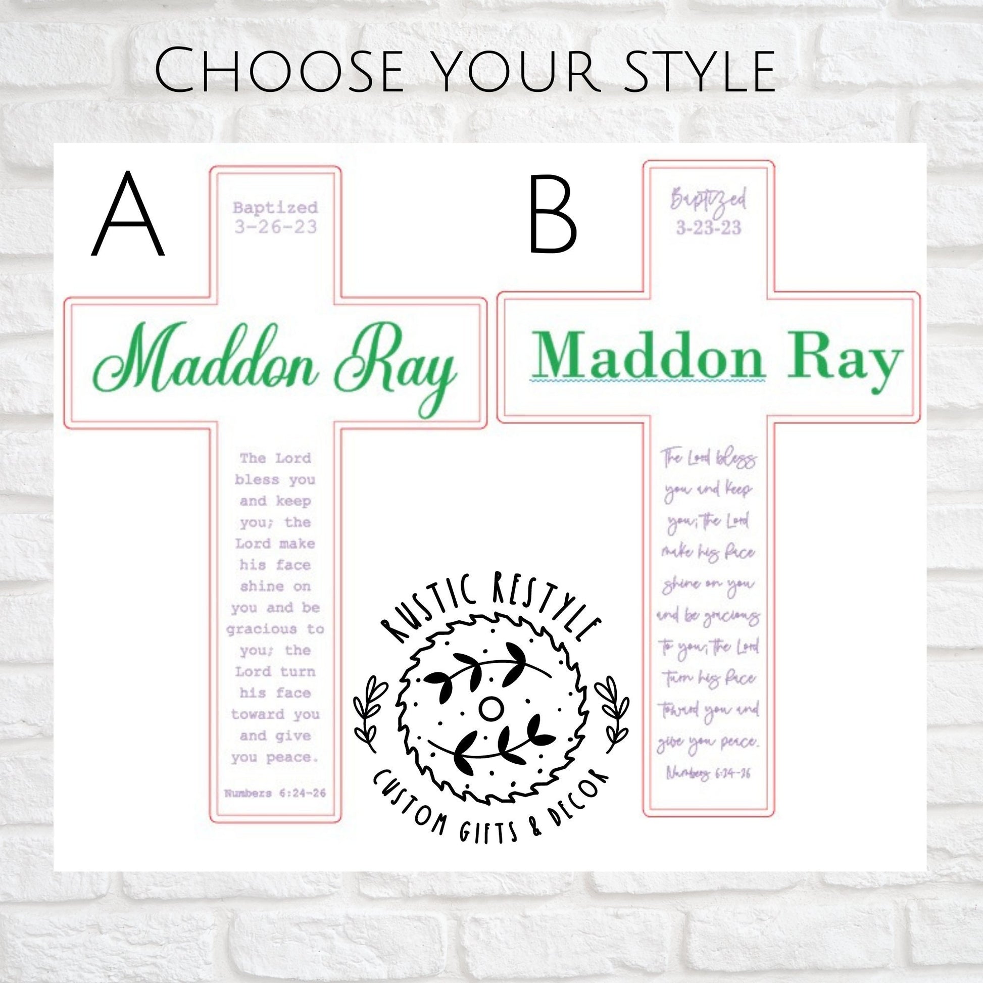 Christening Baptism sign, godparent or godchild present, Personalized Wood dedication cross