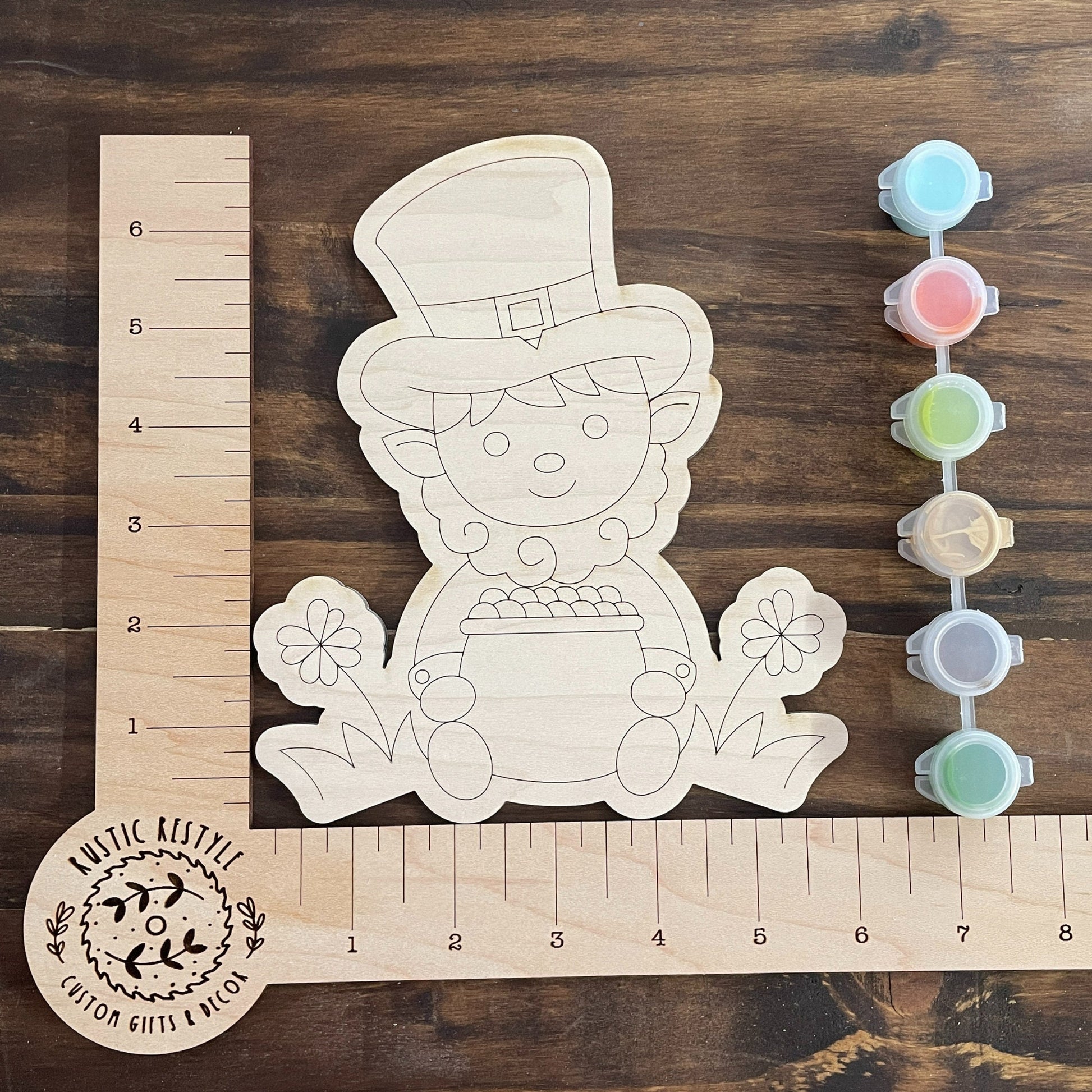DIY Saint Patricks Day paint kit paintable Leprechaun, pot of gold, Rainbow