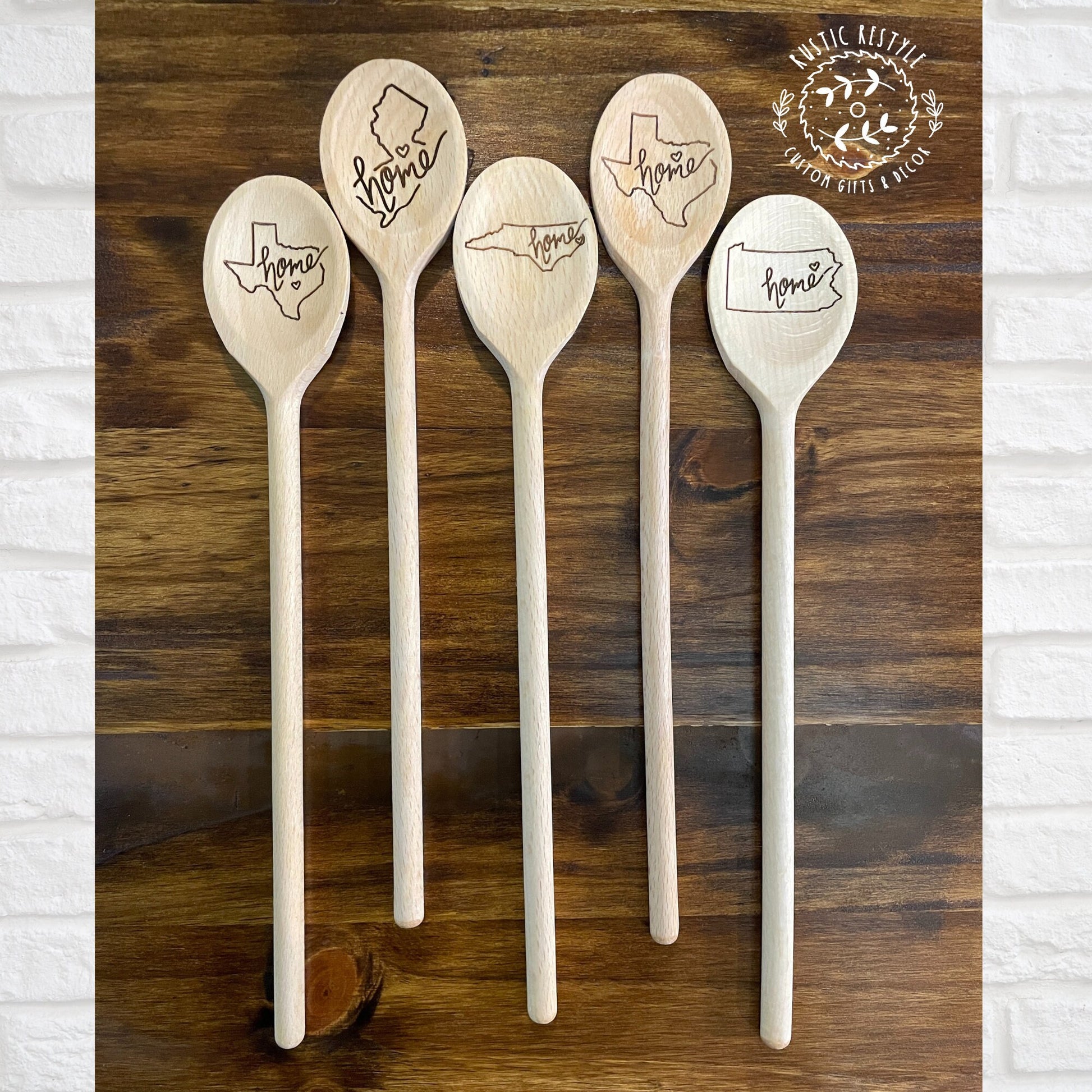 Wooden Spoons, Home state heart Spoon Gift