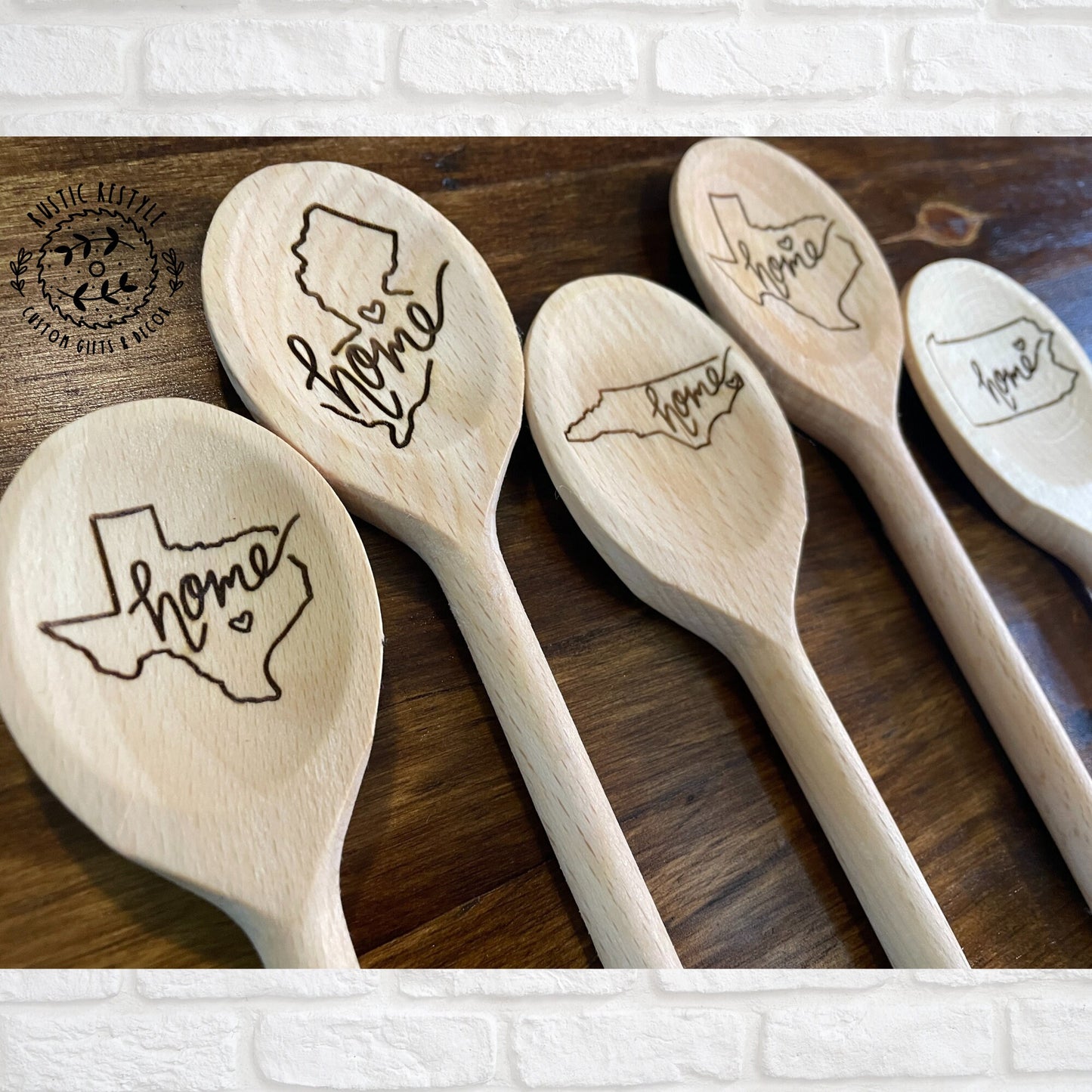 Wooden Spoons, Home state heart Spoon Gift