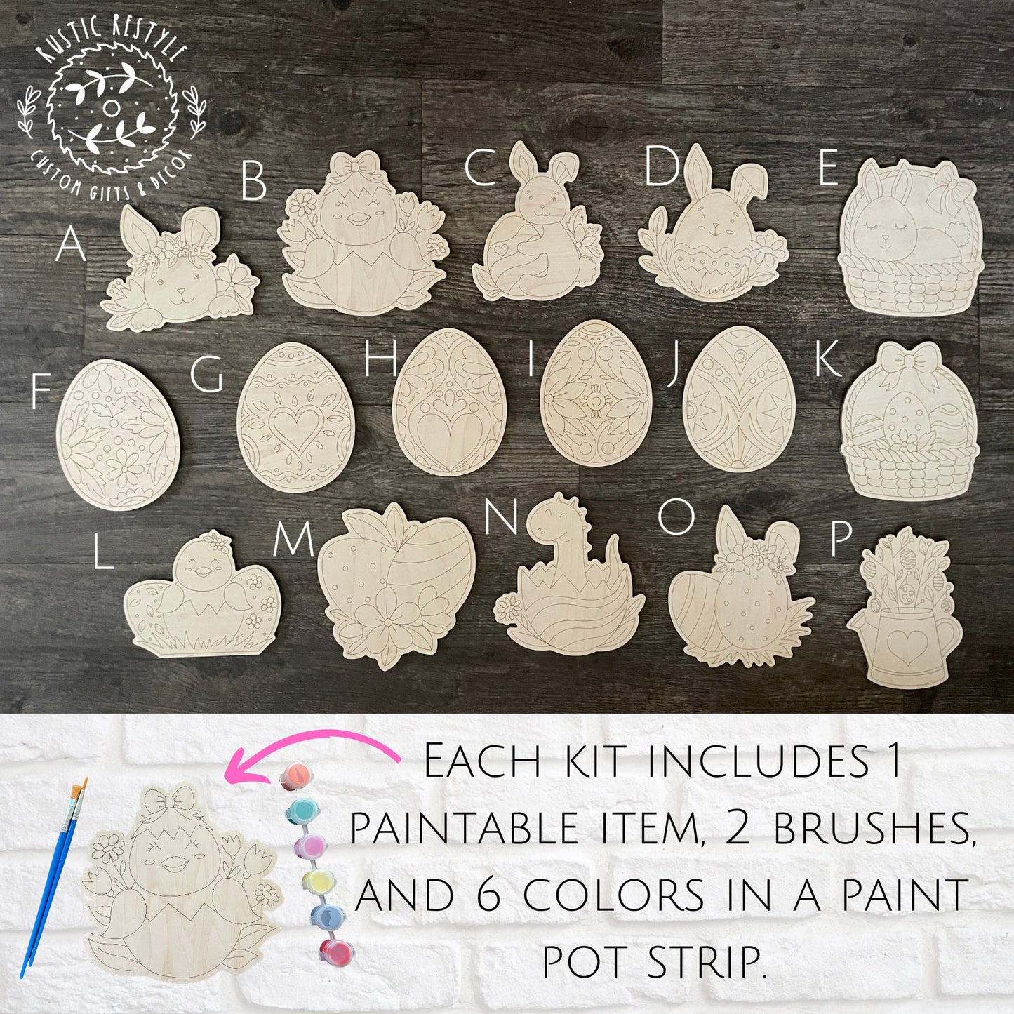 DIY Easter paint kits, Kids gift from Easter bunny, paintable cards for Easter, Basket filler or stuffer