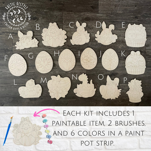 DIY Easter paint kits, Kids gift from Easter bunny, paintable cards for Easter, Basket filler or stuffer