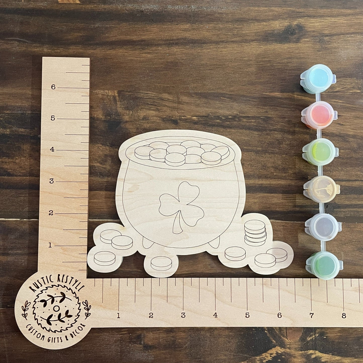 DIY Saint Patricks Day paint kit paintable Leprechaun, pot of gold, Rainbow