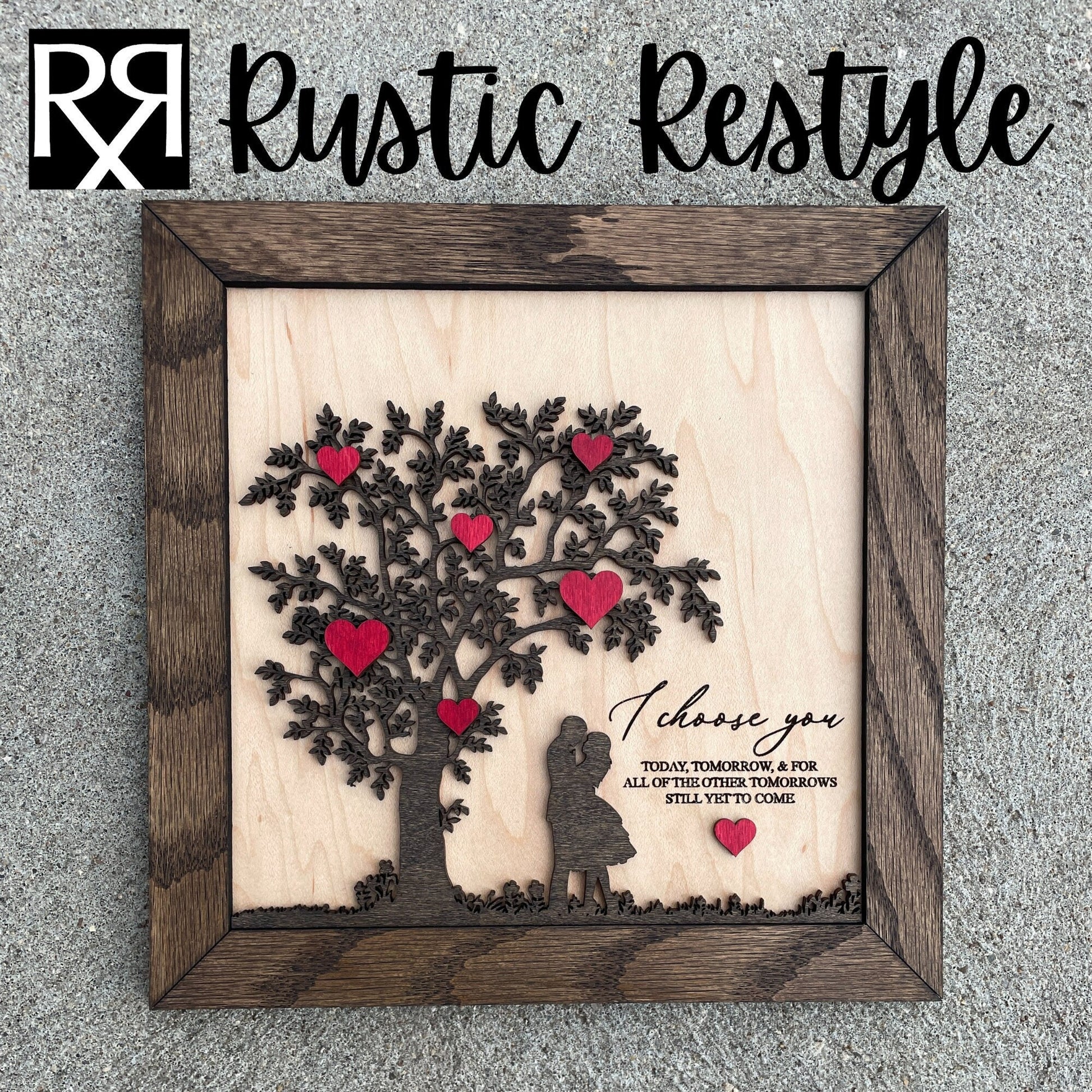 Anniversary Plaque, features "I choose you" quote 10"x10" and framed for wedding and couple gifts