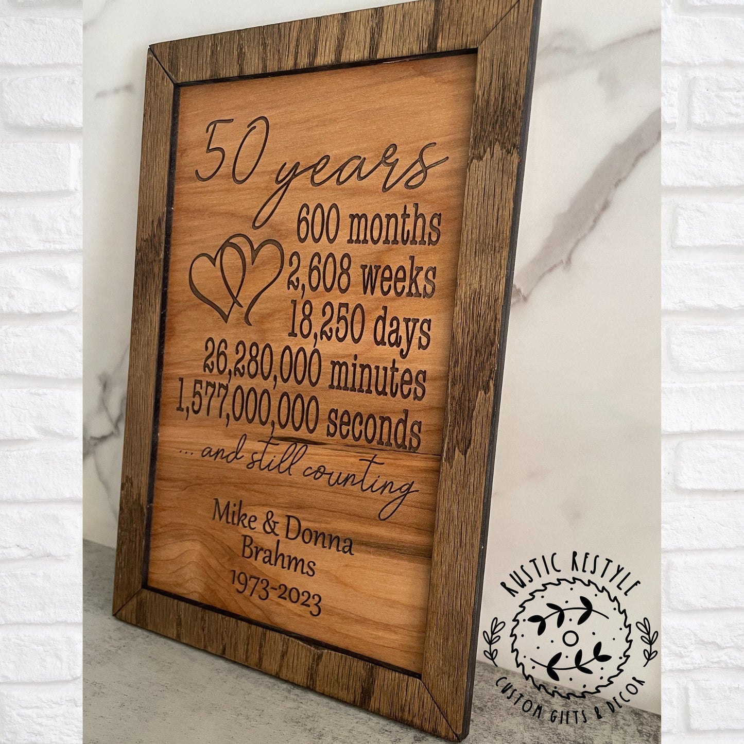 Anniversary Plaque, 60th, 55th, 50th, 45th, 40th, 35th, 30th, 25th, 20th, 15th, 10th, 5th wedding gift