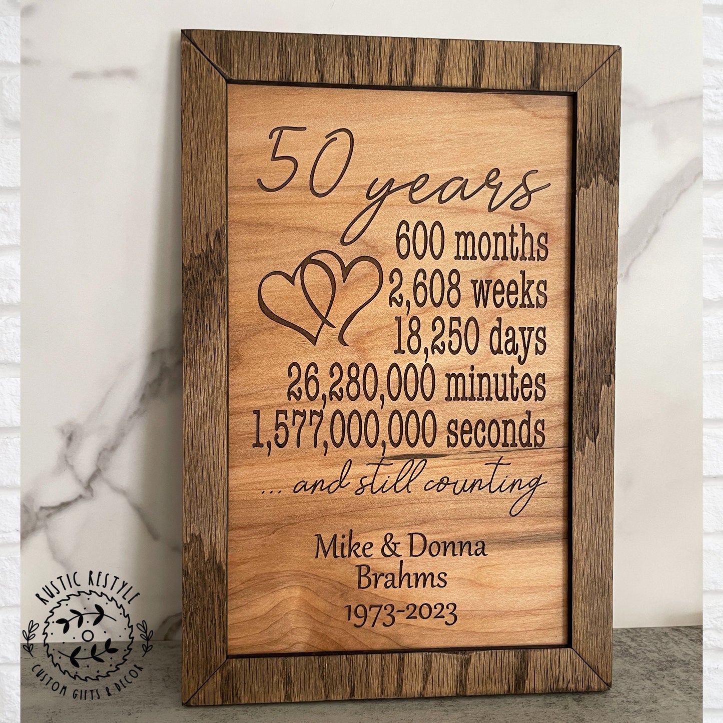 Anniversary Plaque, 60th, 55th, 50th, 45th, 40th, 35th, 30th, 25th, 20th, 15th, 10th, 5th wedding gift