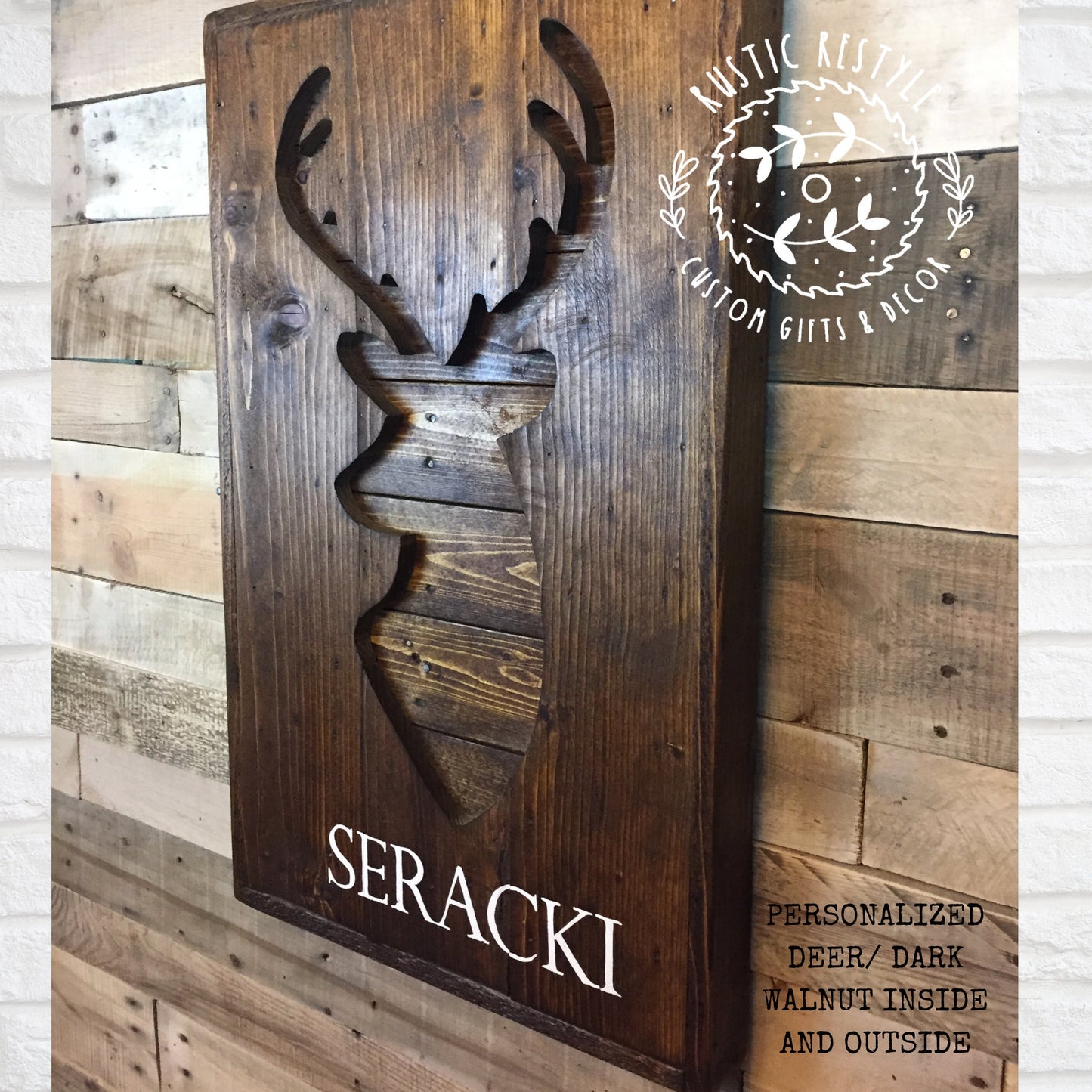 customized pallet deer head sign, wall art signage, rustic hunting decor,