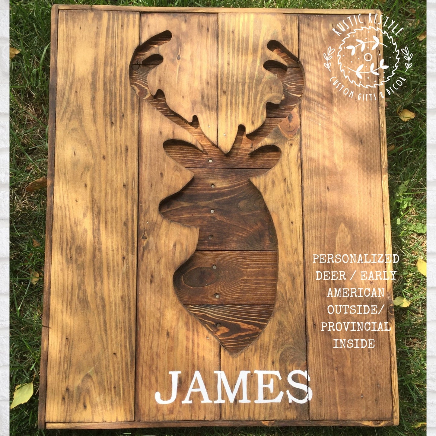 customized pallet deer head sign, wall art signage, rustic hunting decor,