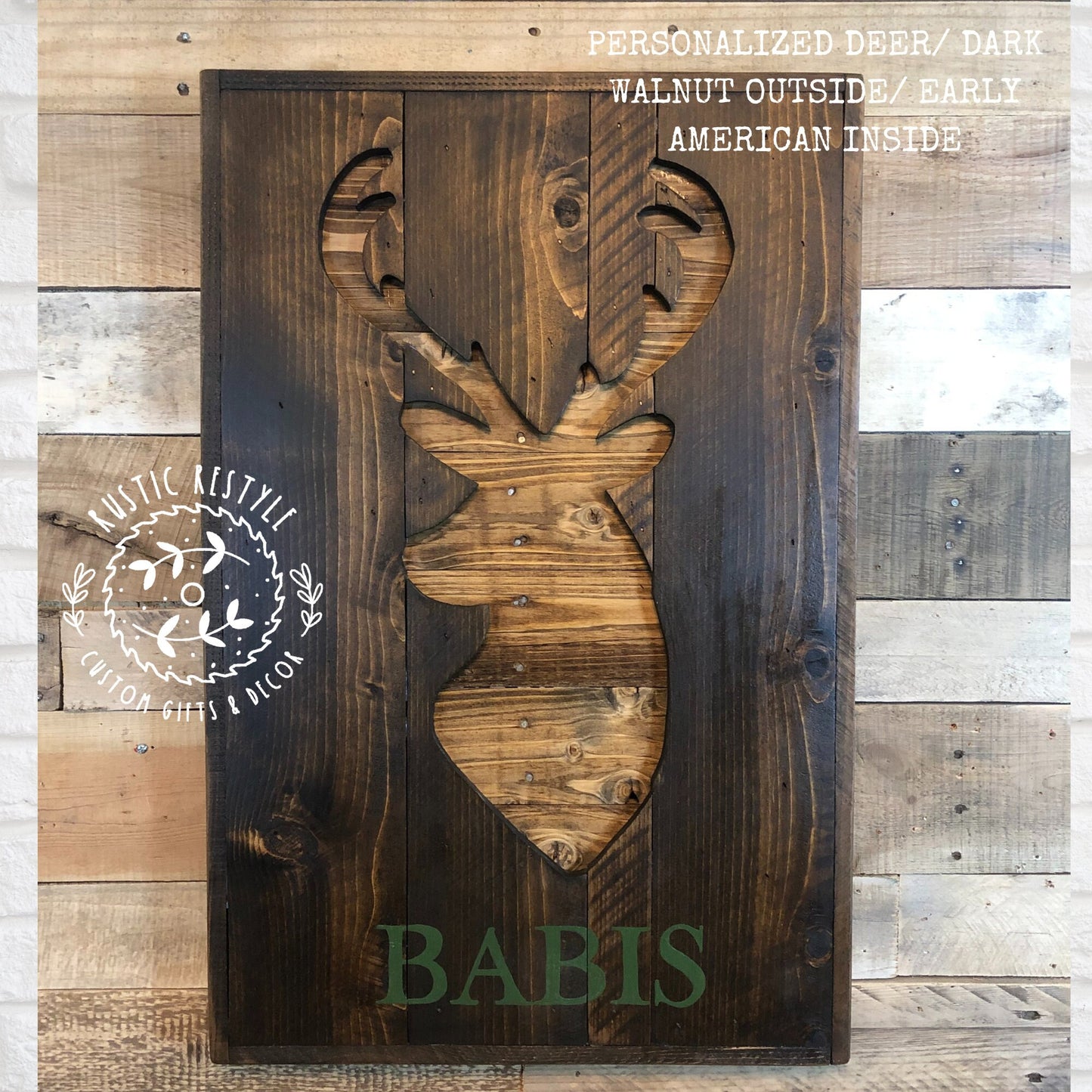 customized pallet deer head sign, wall art signage, rustic hunting decor,