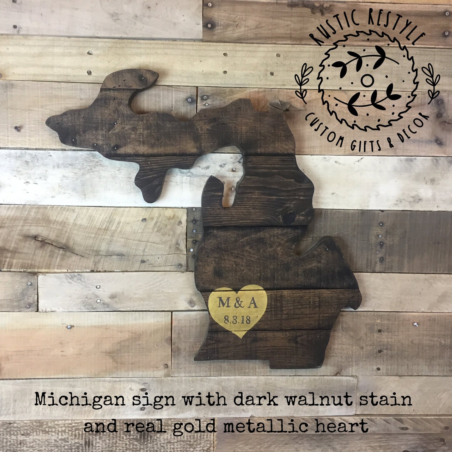 Capture the Beauty of Michigan, Personalized State pallet Wedding Sign or Custom Wall Art anniversary gift