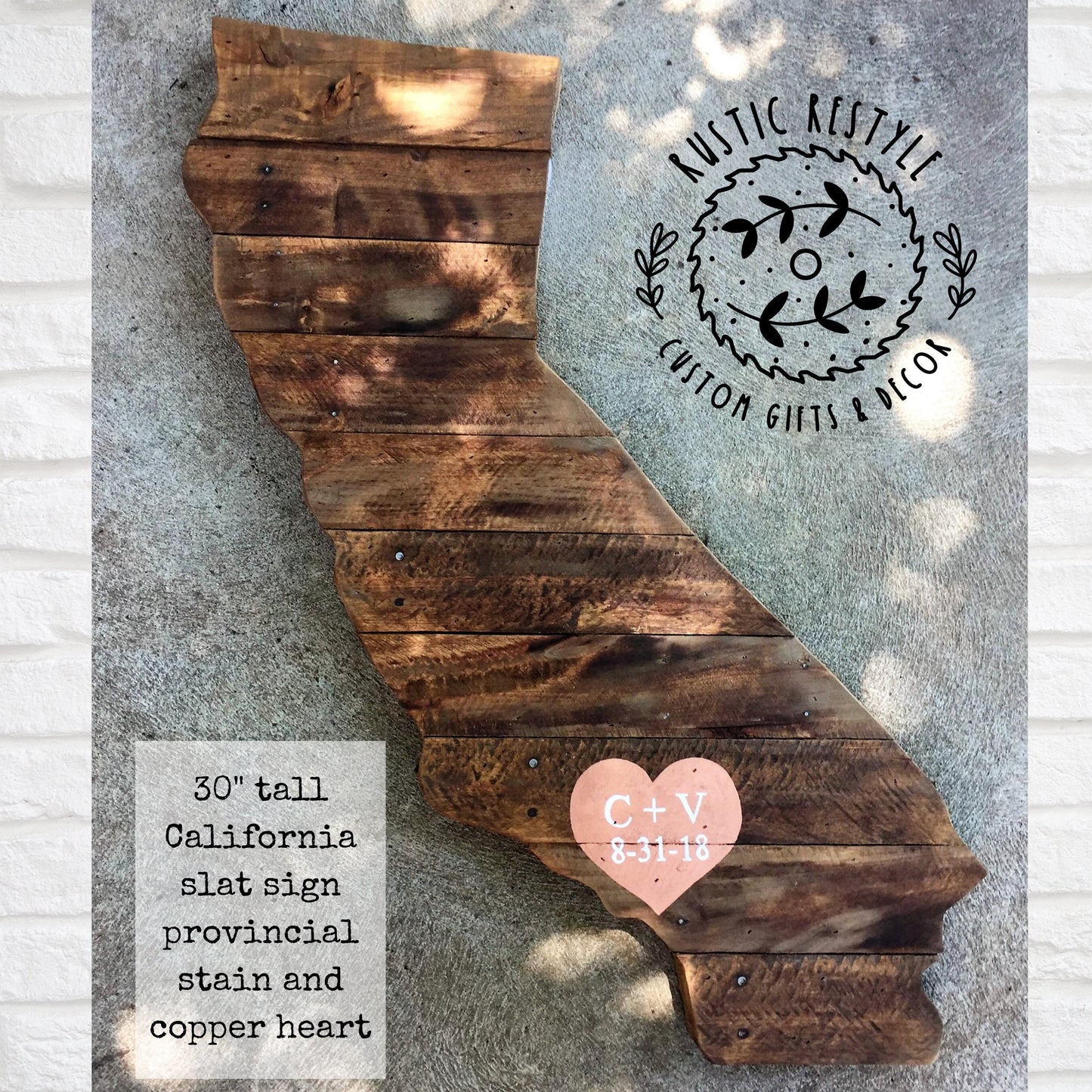 California Map, California wall art, pallet state cut out, home, heart Gift for new home, wedding guest book, Eureka, Lake tahoe, hollywood