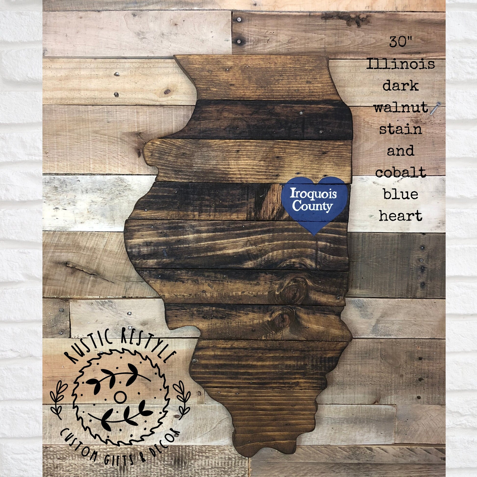 Illinois wood cutout, illinois wall map, state sign, wooden state cut out, state wall art, wedding guest book, wood Illinois alternative