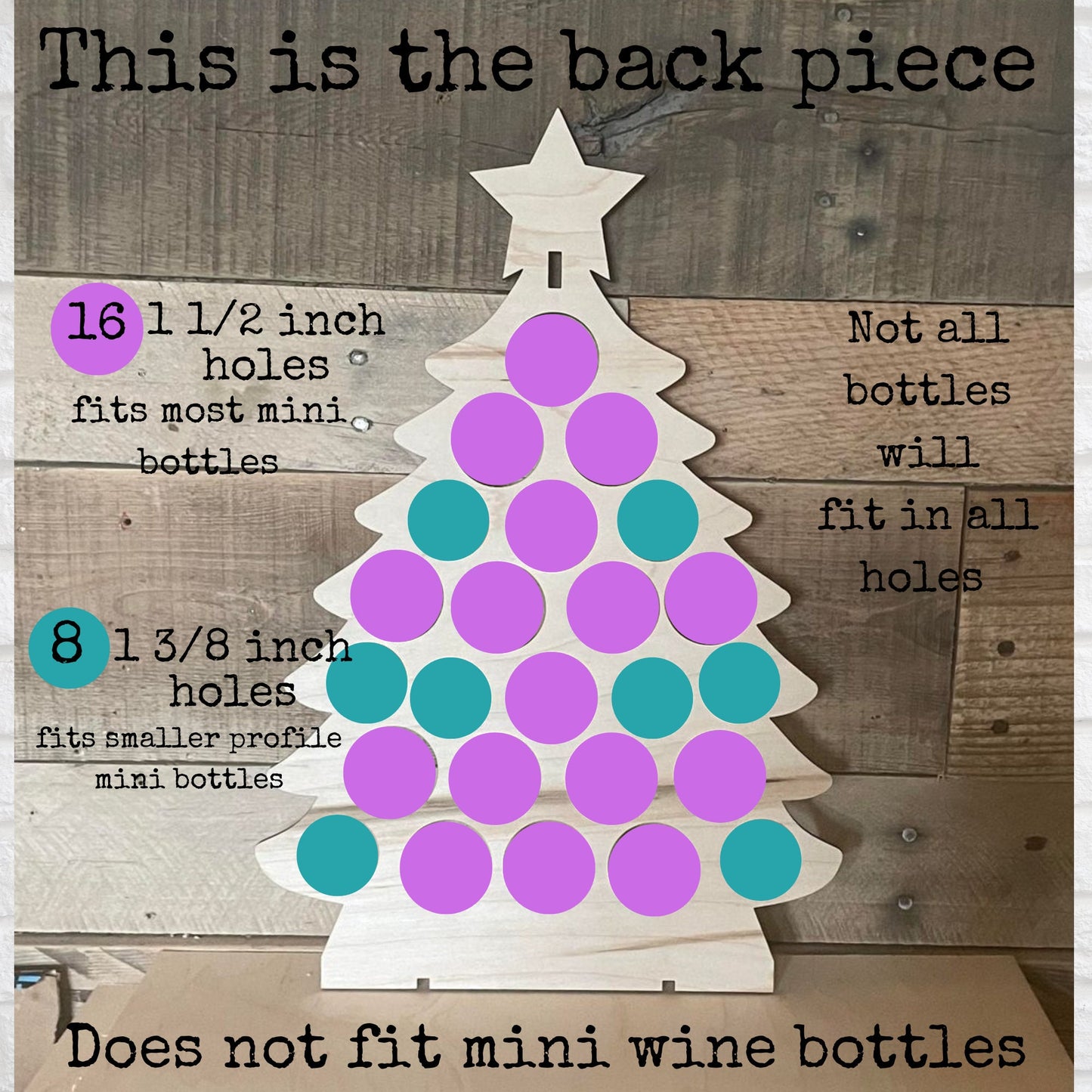 Mini liquor bottle Christmas Tree, Alcohol Advent calendar, adult Christmas gift -Bottles not included, tipsy tree, boozy party gift