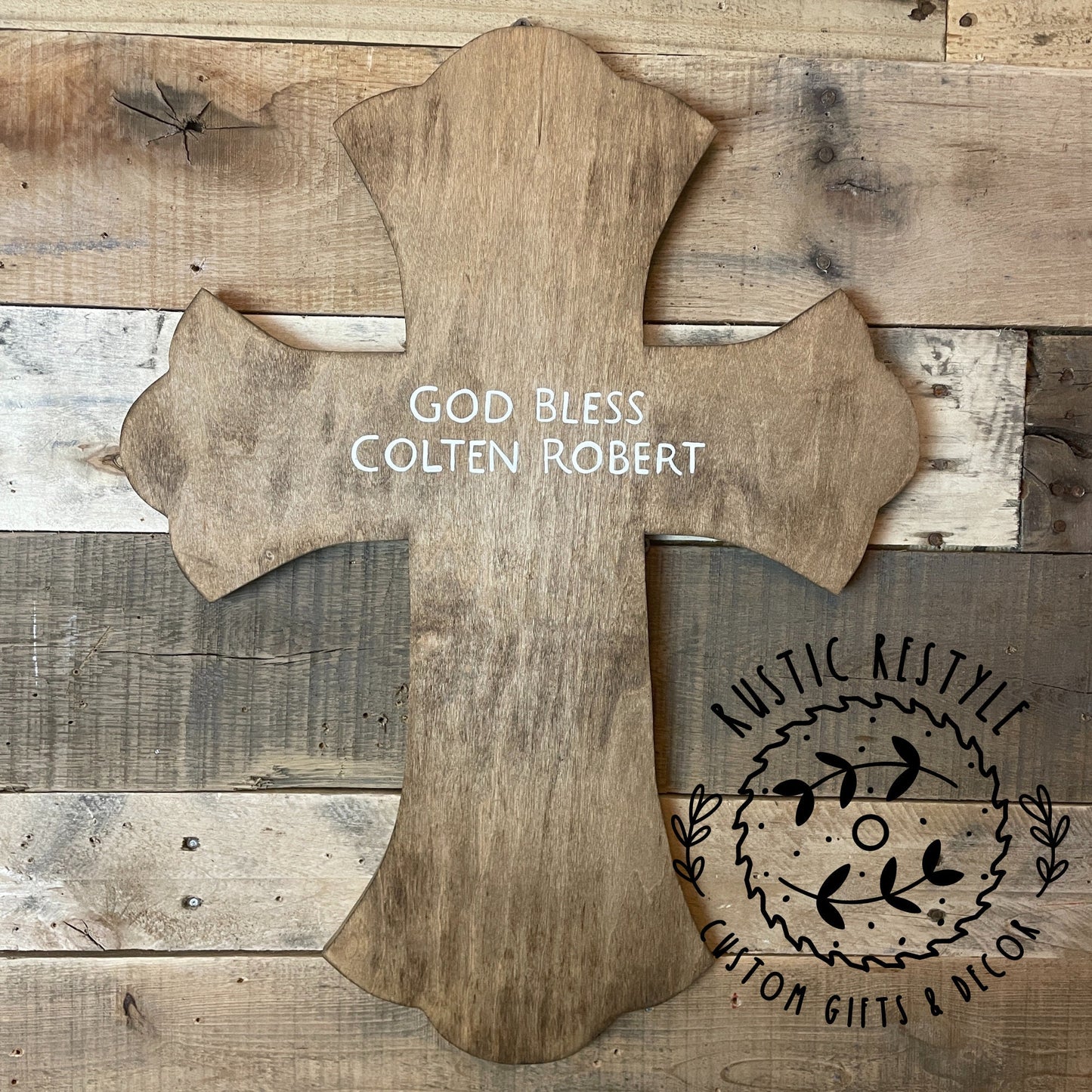 Personalized Wooden Cross for Baptism, Confirmation, Christian Keepsake Gift, Signable