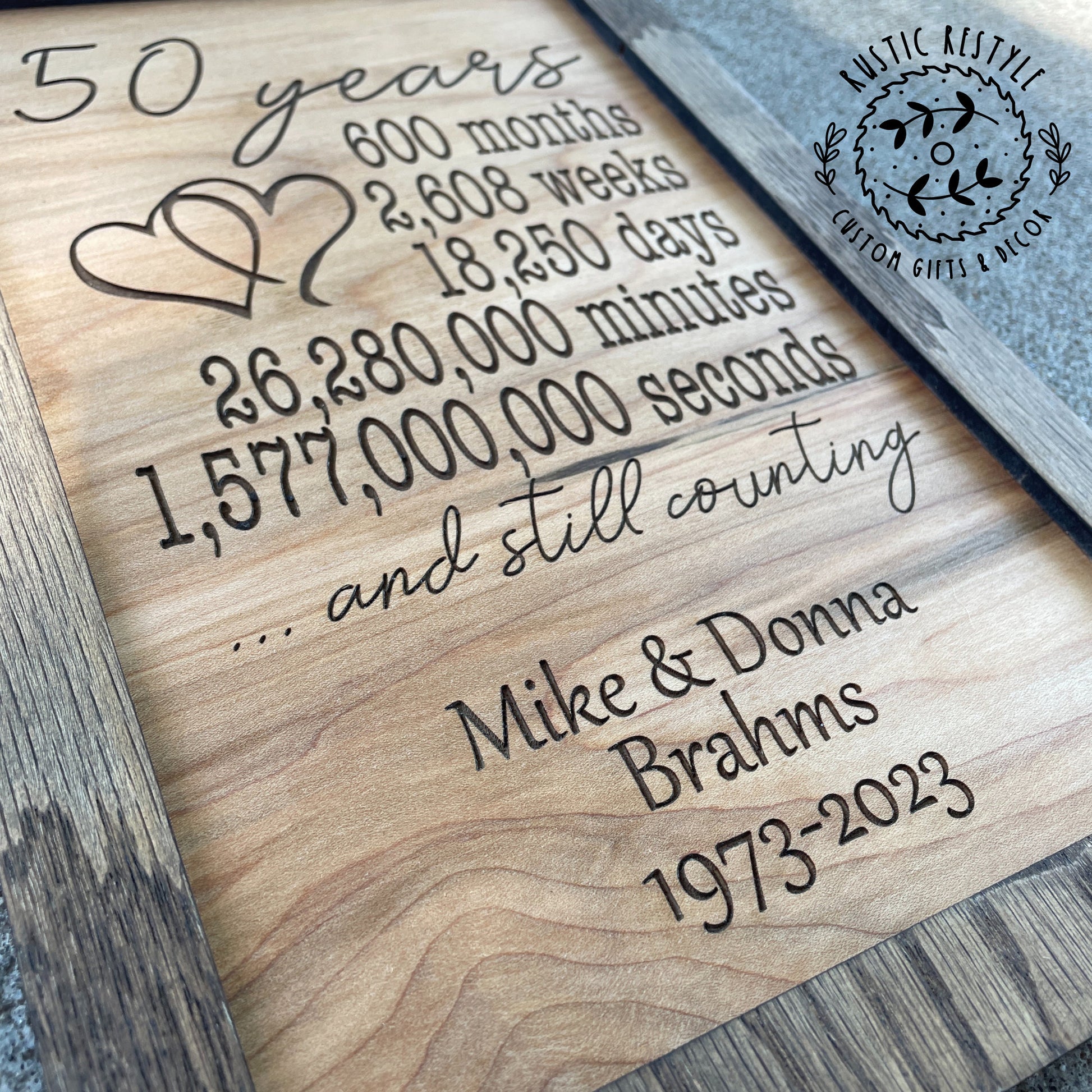 Anniversary Plaque, 60th, 55th, 50th, 45th, 40th, 35th, 30th, 25th, 20th, 15th, 10th, 5th wedding gift